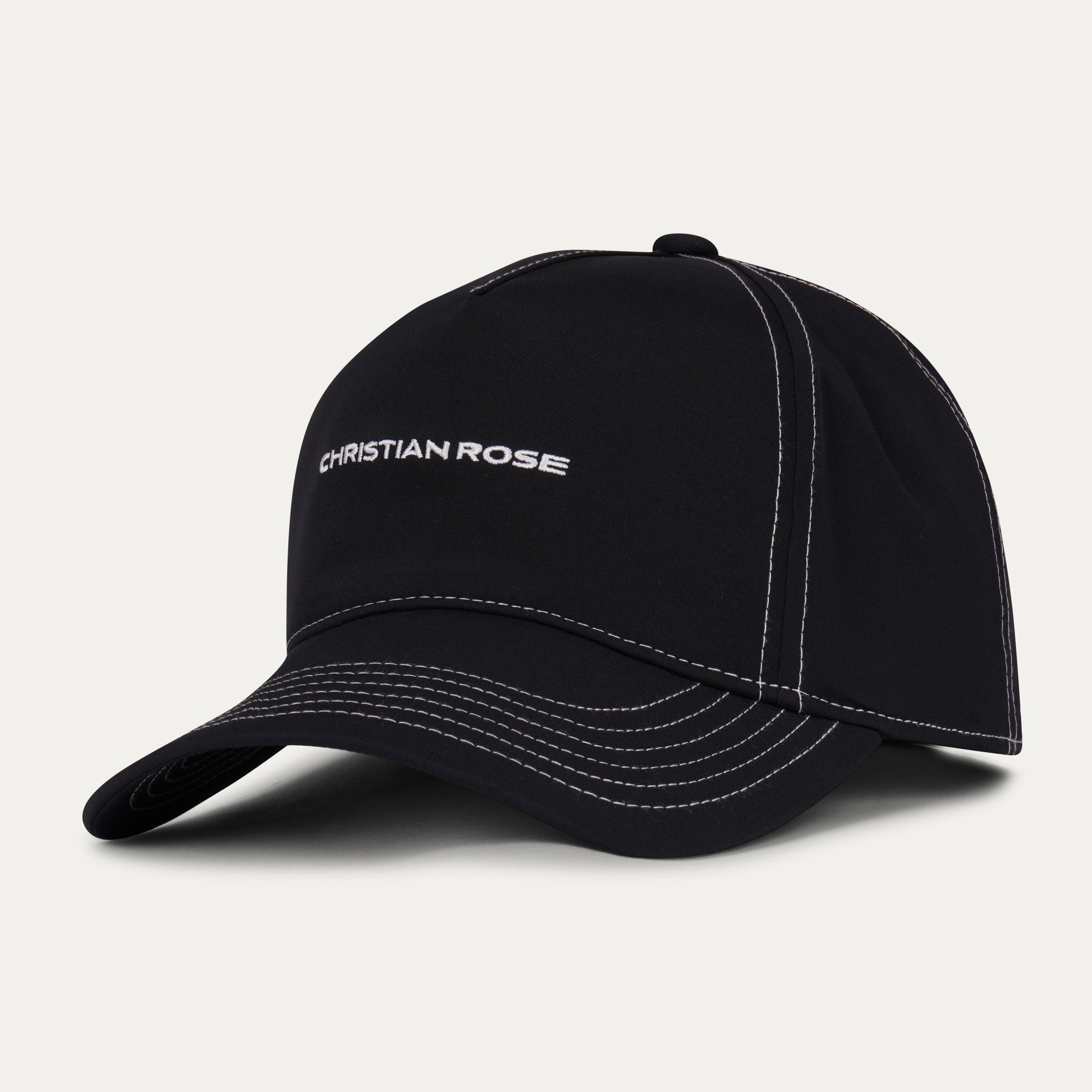 Black / White - Christian Rose - Men's Unstructured Lightweight Trucker Cap - 1