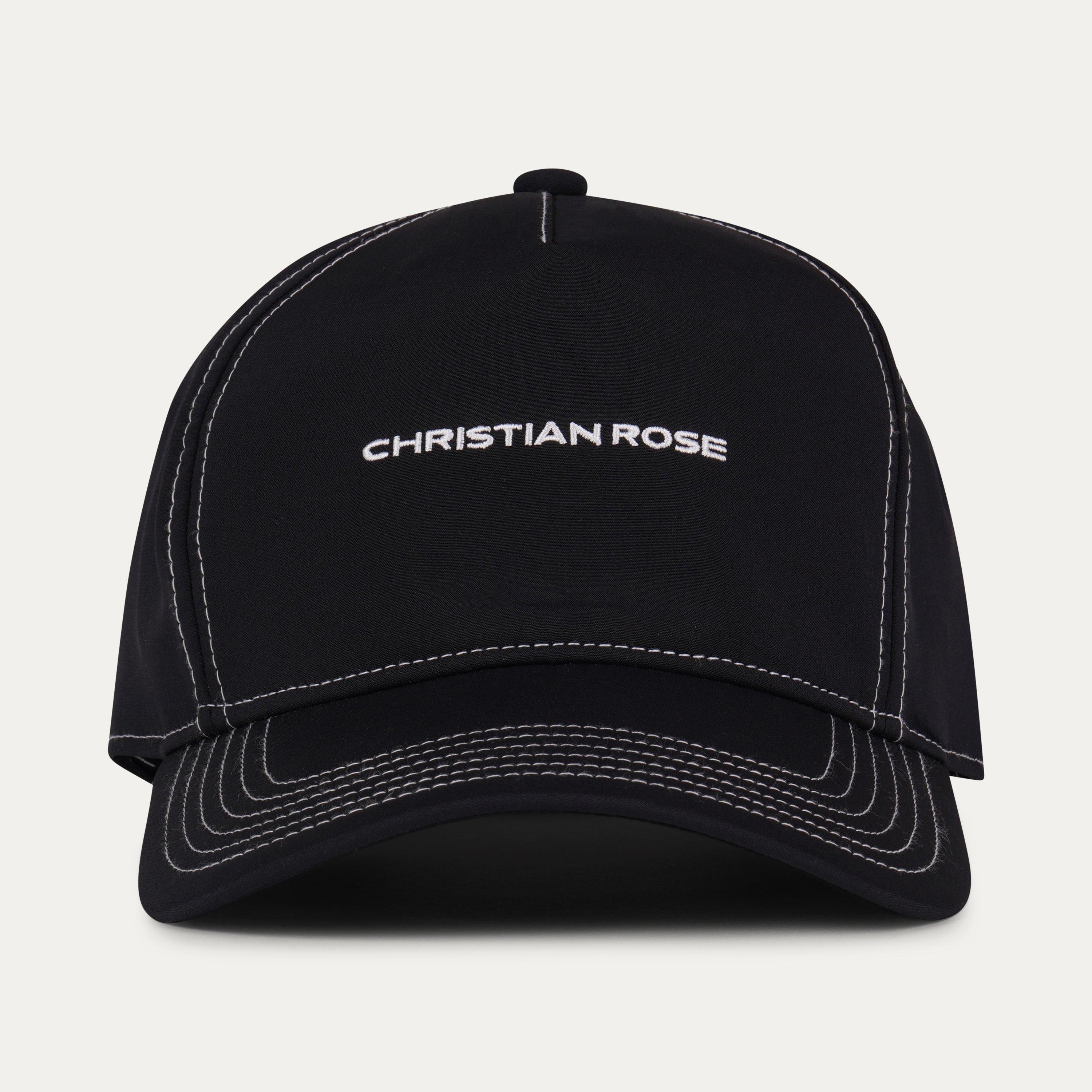 Black / White - Christian Rose - Men's Nylon Unstructured Trucker Cap - 2