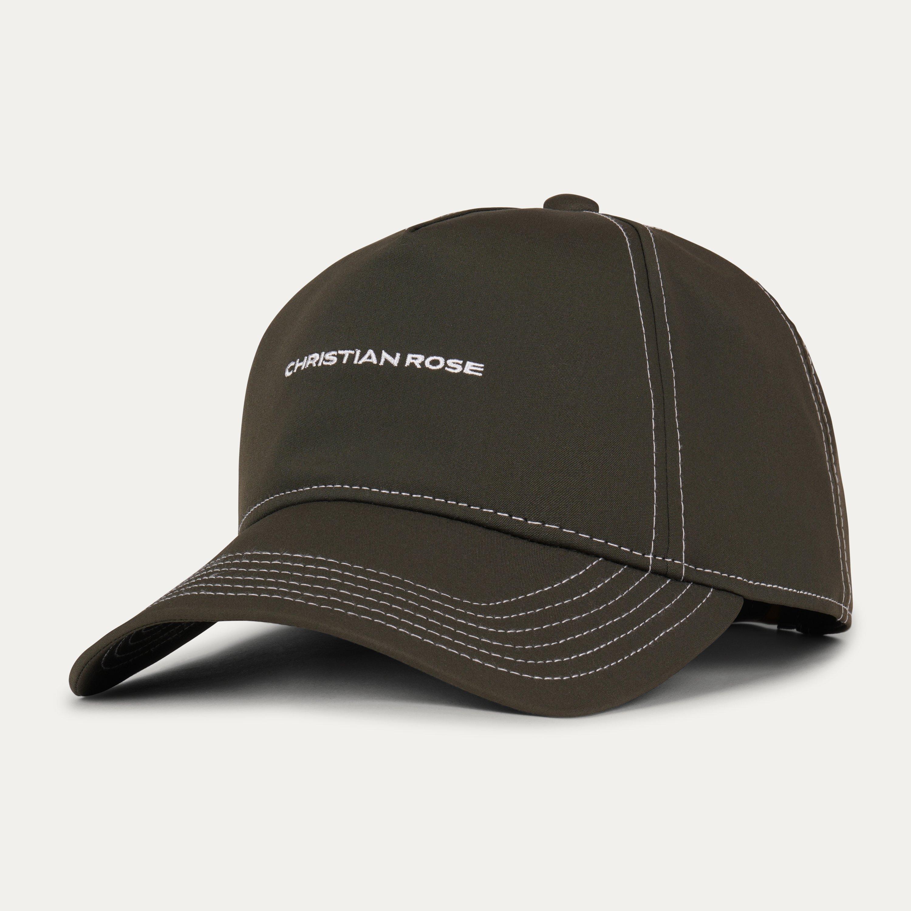 Christian Rose Men's Unstructured Lightweight Trucker Cap - Olive / White