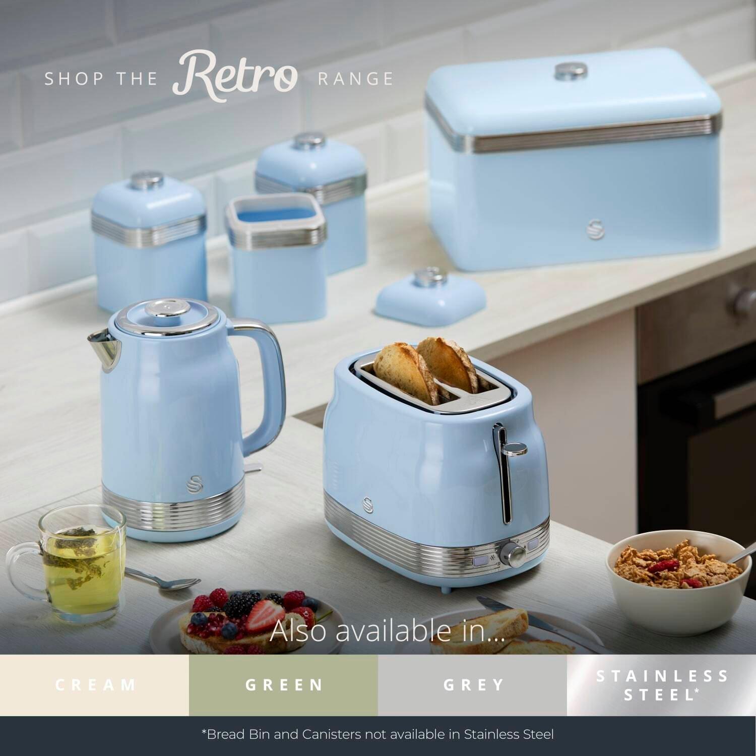 Green - Swan - Retro 2 Slice Toaster with 6 Browning Levels Green - 8