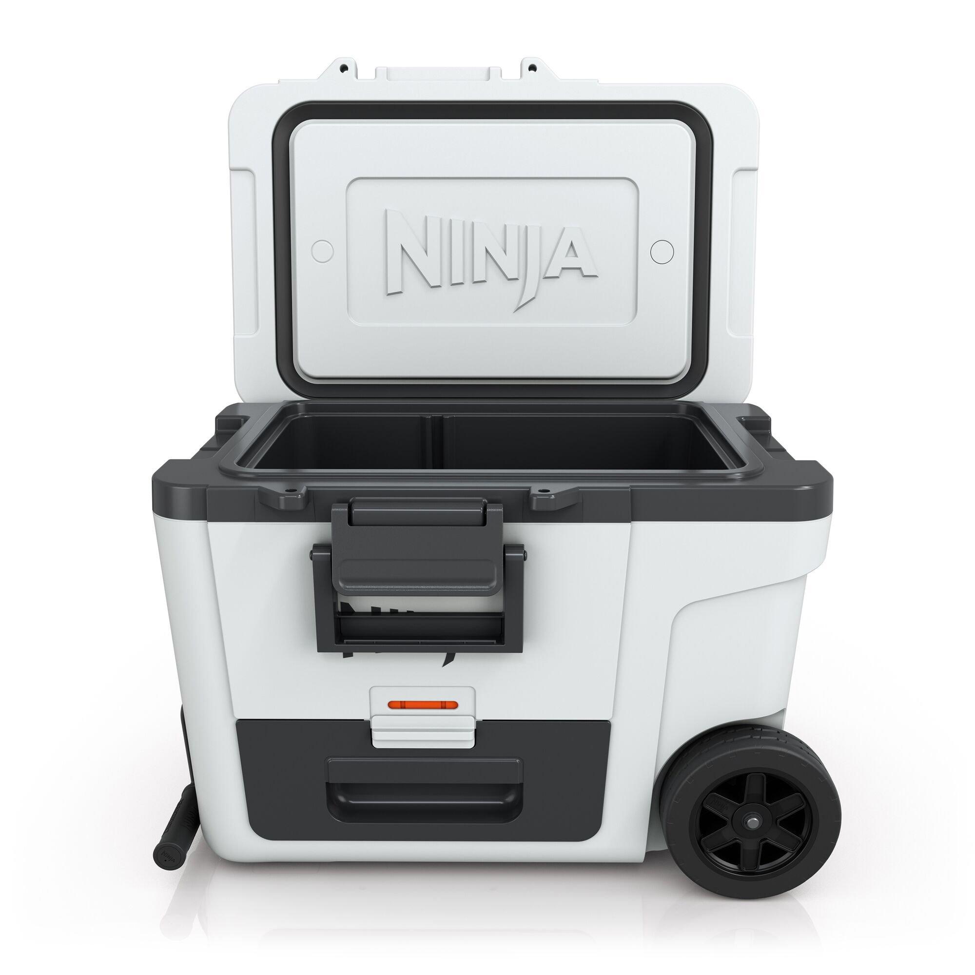White - Ninja - FrostVault 45QT/42L Wheeled Cooler with Dry Zone - 3