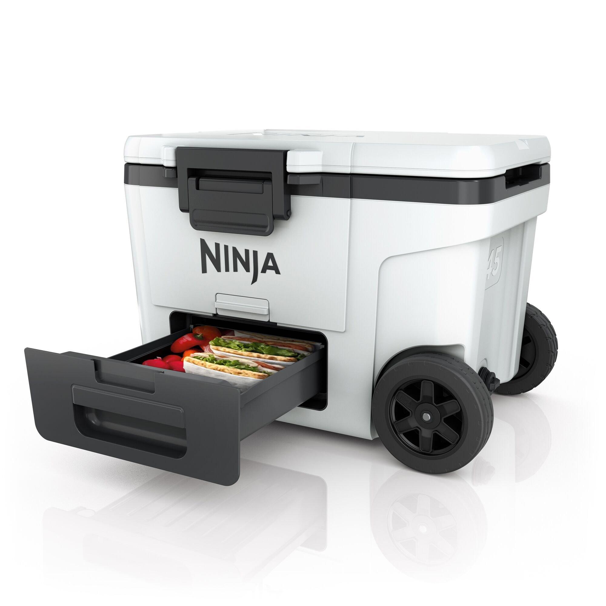 White - Ninja - FrostVault 45QT/42L Wheeled Cooler with Dry Zone - 5