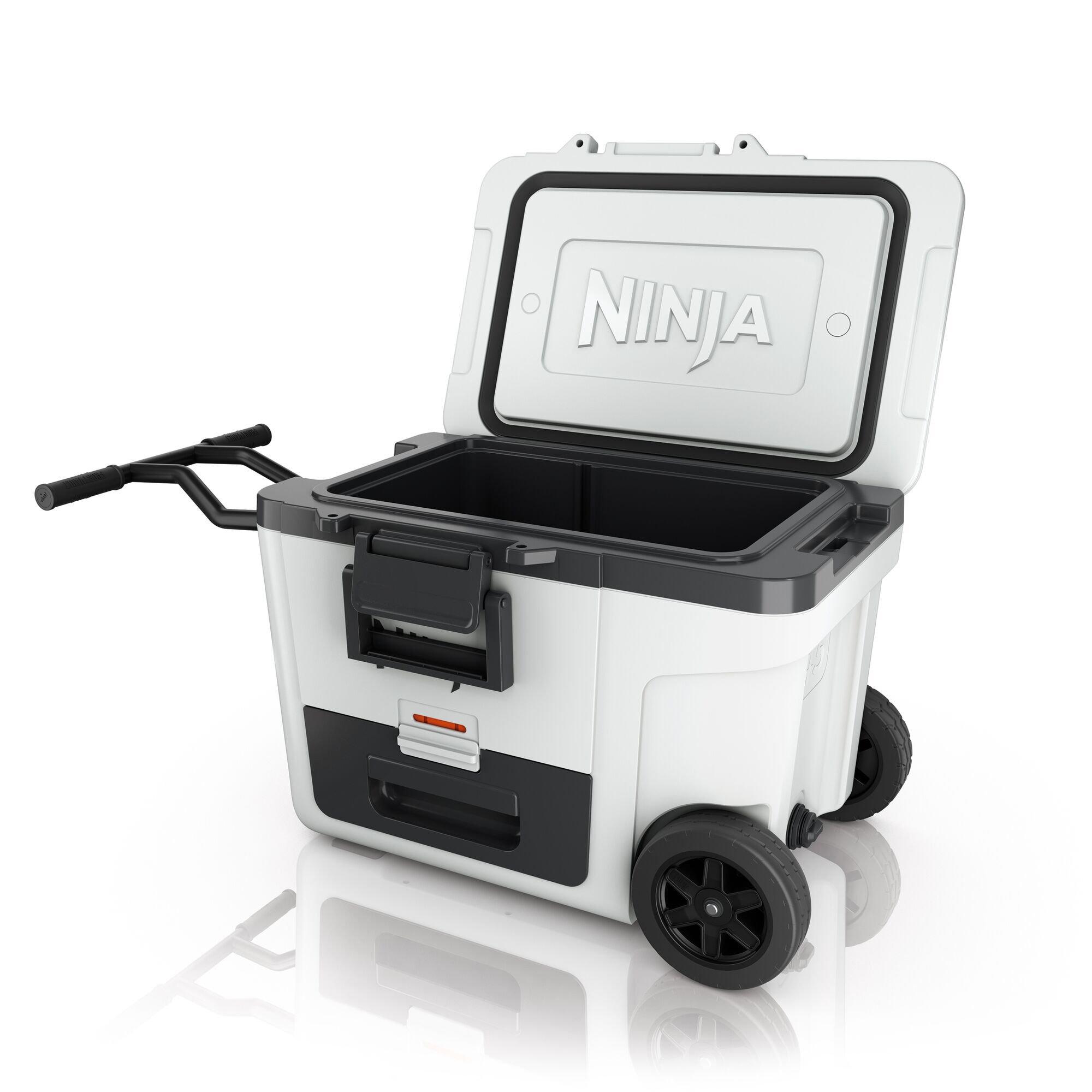 White - Ninja - FrostVault 45QT/42L Wheeled Cooler with Dry Zone - 7