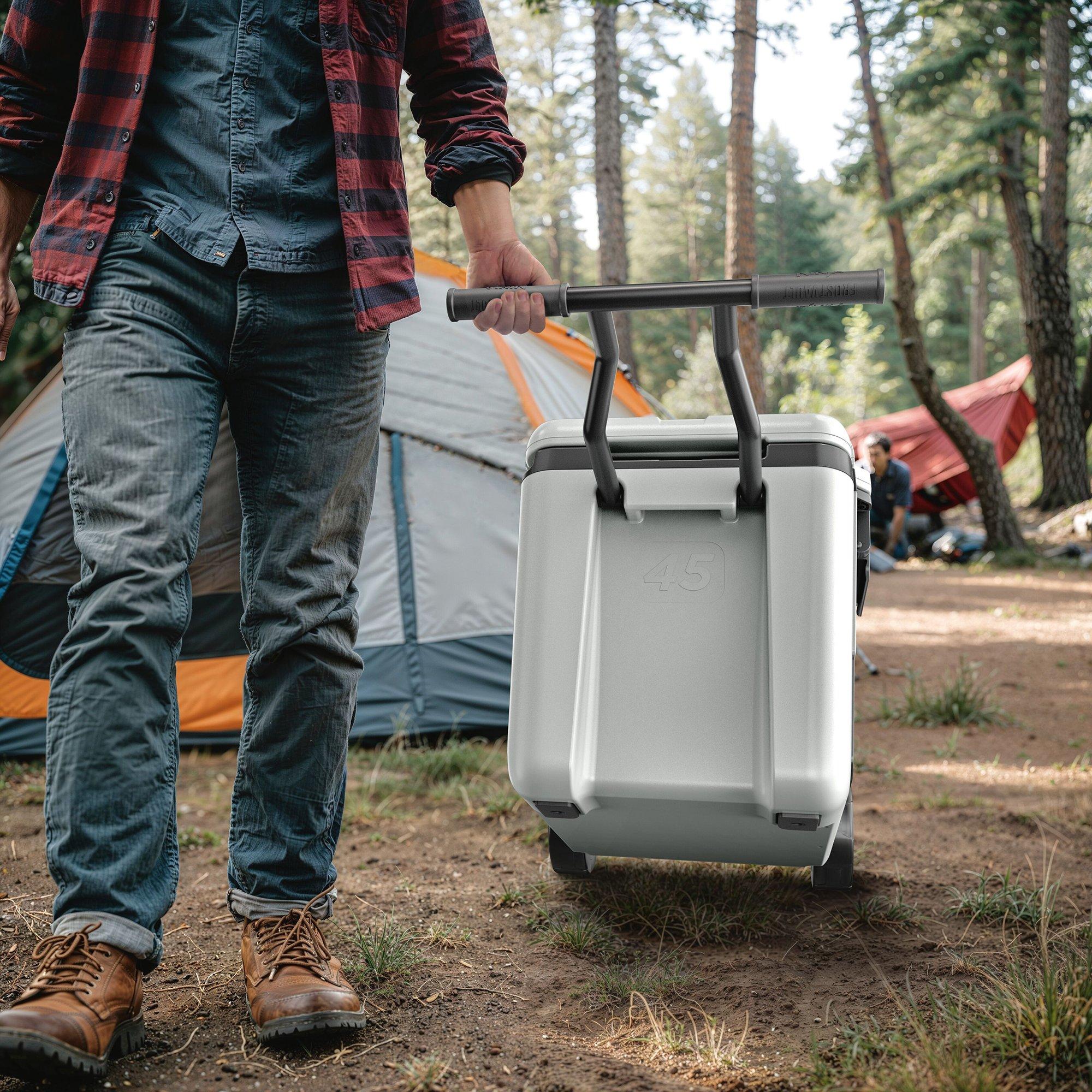 White - Ninja - FrostVault 45QT/42L Wheeled Cooler with Dry Zone - 10