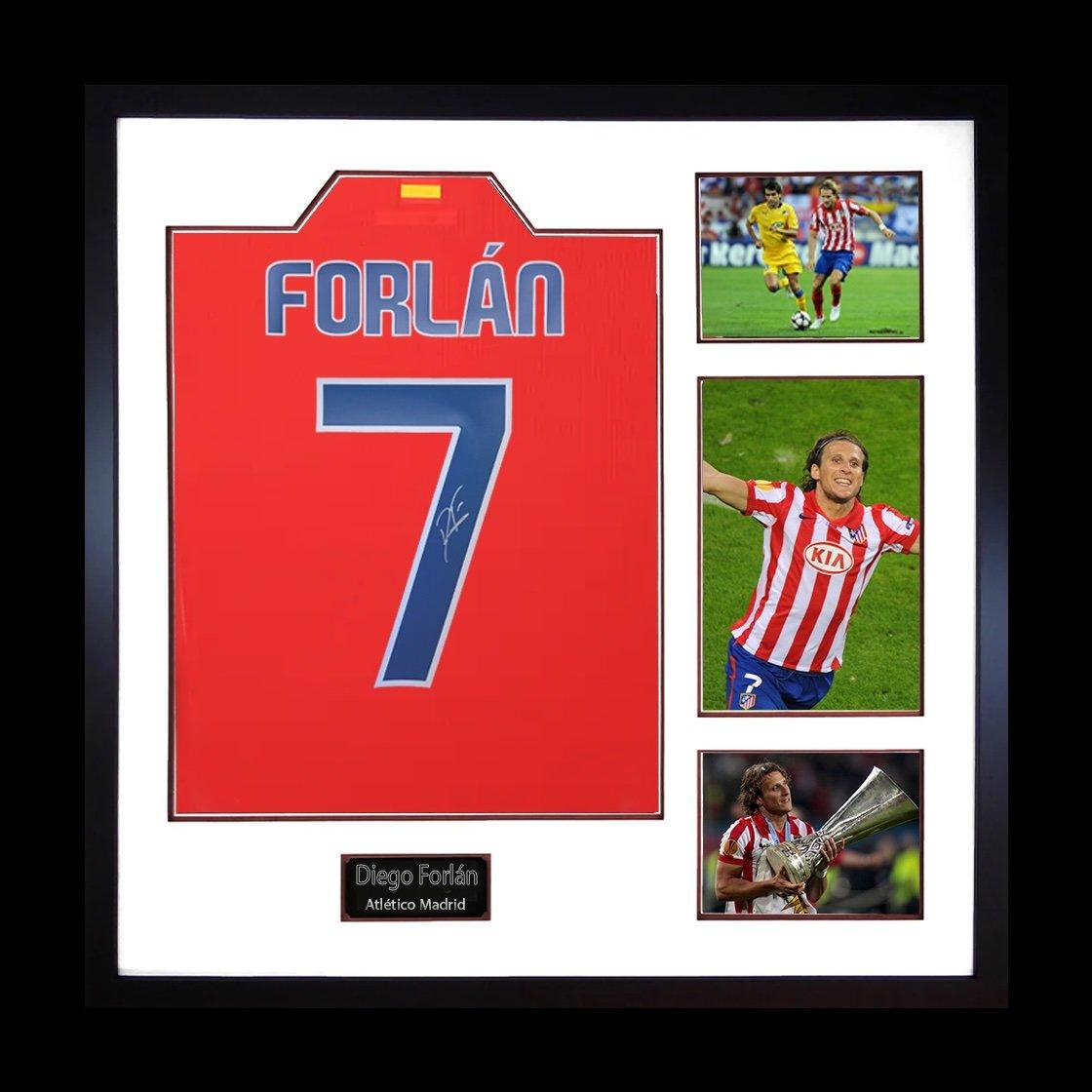 Red - The Fan Cave - Diego Forlan Signed Atletico Madrid Shirt Elite Fr