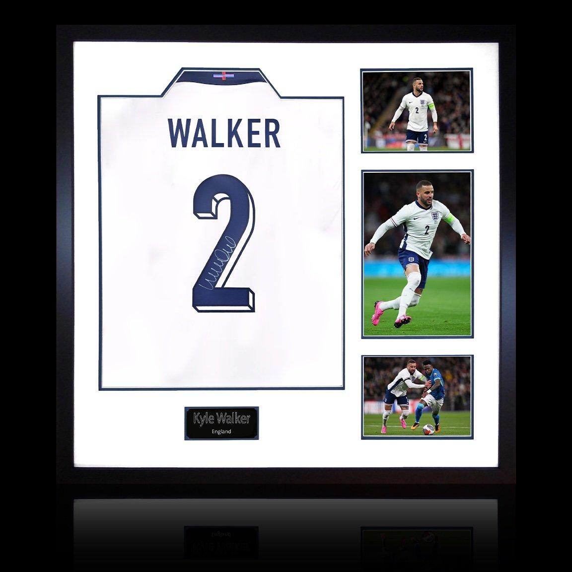 White - The Fan Cave - Kyle Walker Signed England Shirt Premium Frame