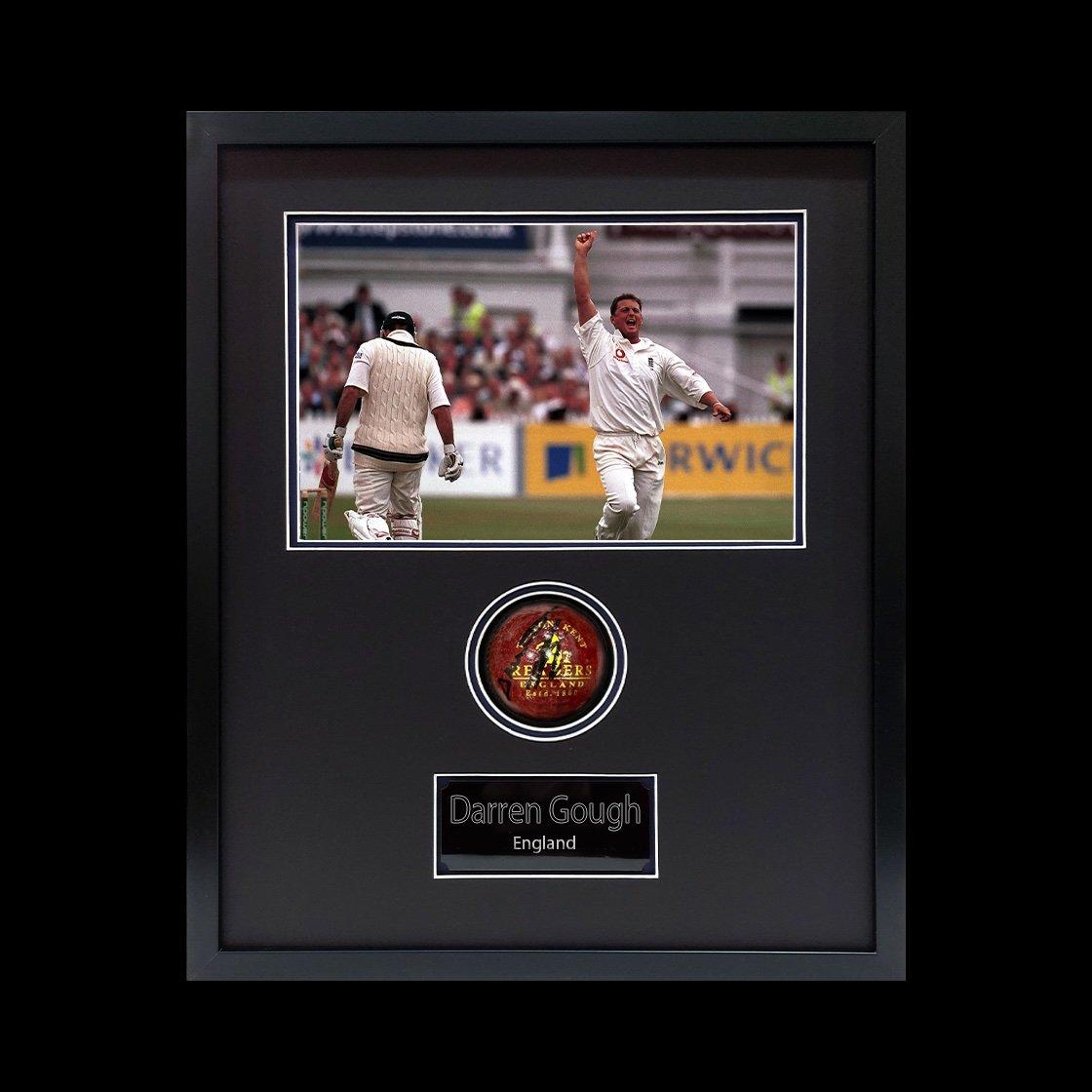 The Fan Cave  Darren Gough Signed England Cricket Ball Compact - Red - 520x420mm