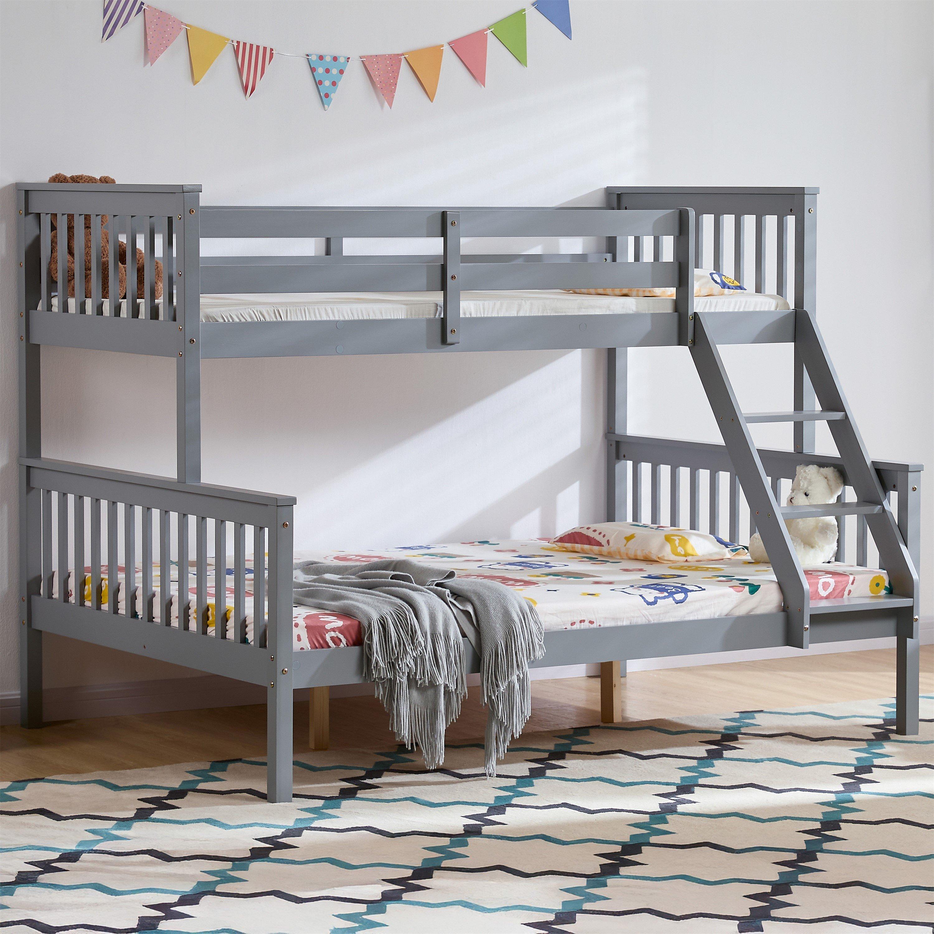 Grey - Lassic - Vida Designs Milan Triple Sleeper Bunk Bed - 1