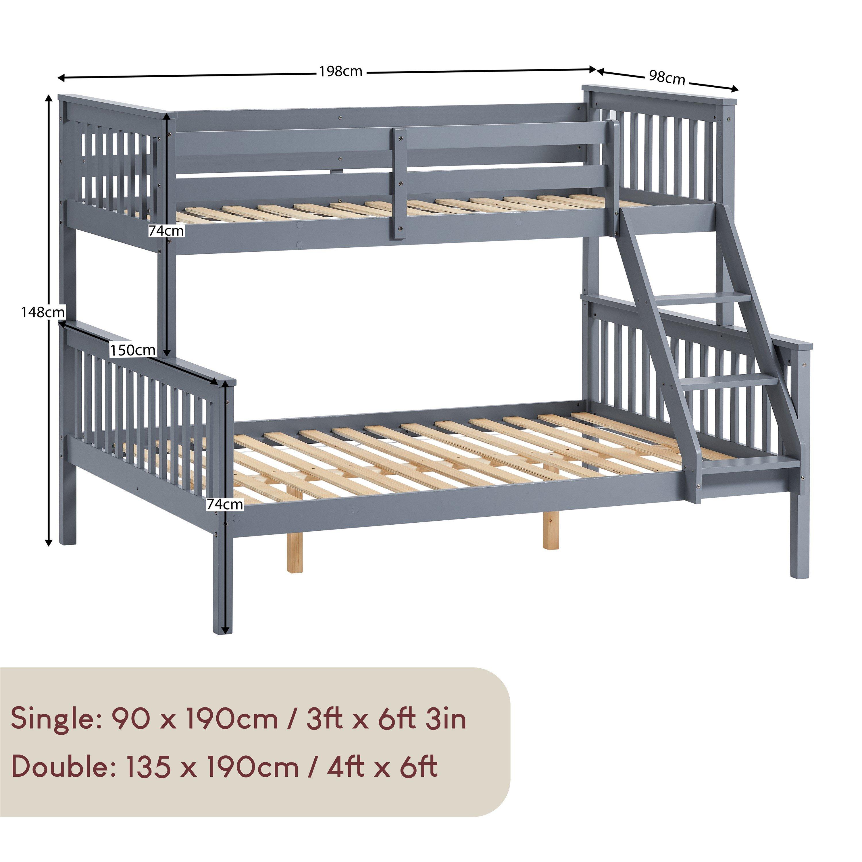 Grey - Lassic - Vida Designs Milan Triple Sleeper Bunk Bed - 2