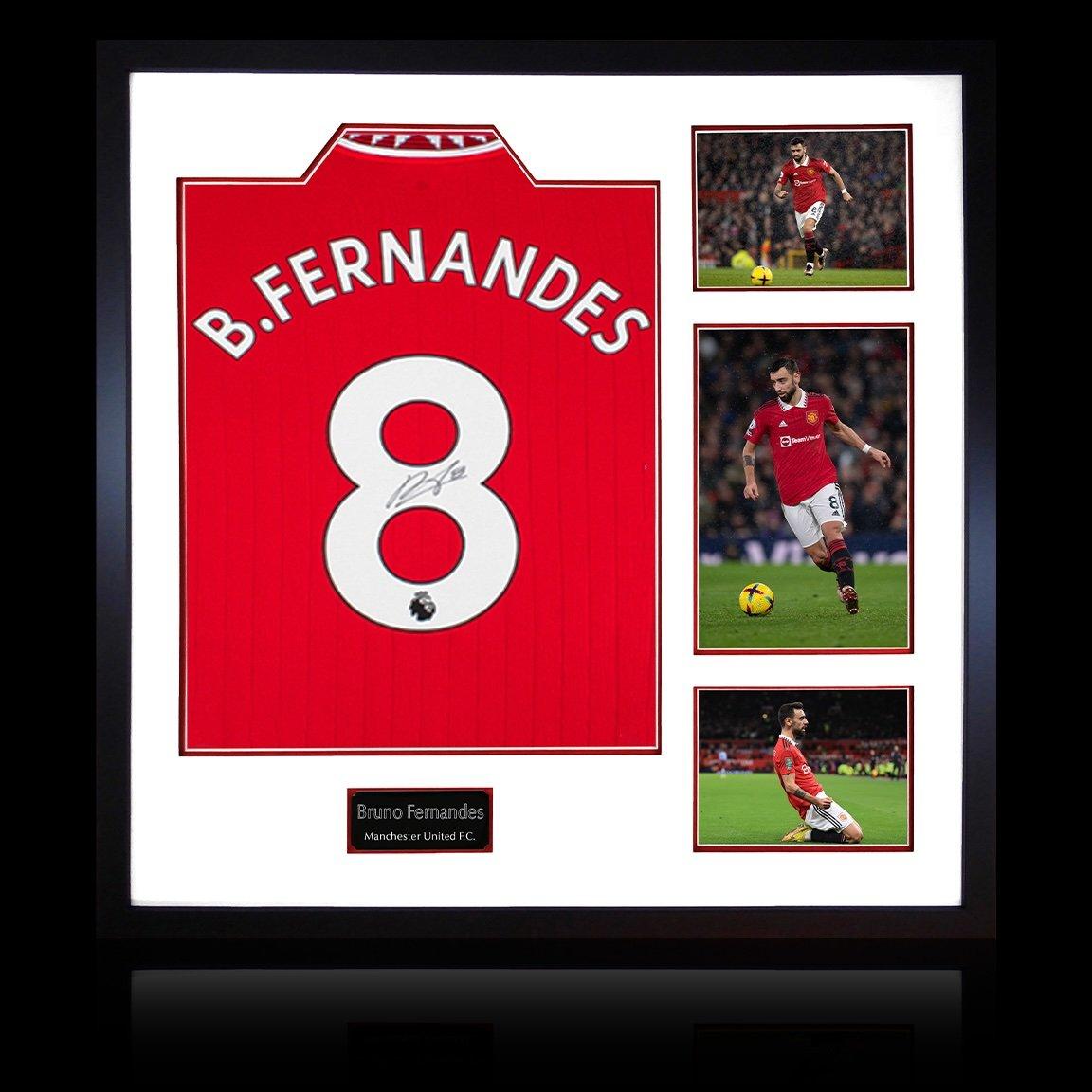 The Fan Cave  Bruno Fernandes Signed Manchester United Shirt Eli - Red - 820x820mm