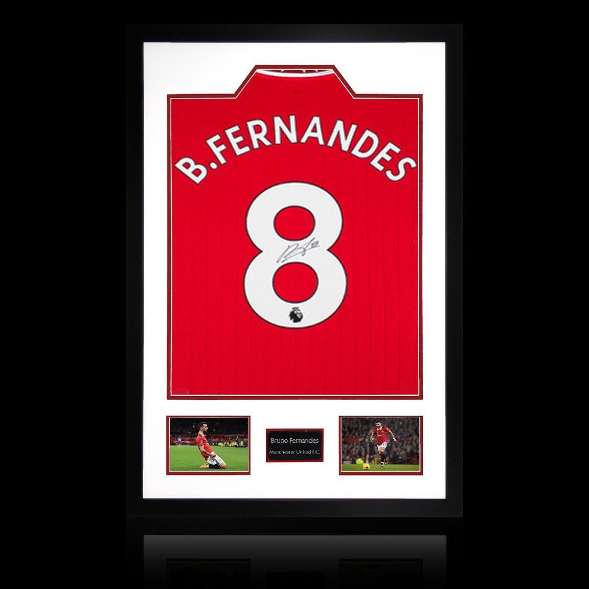 The Fan Cave  Bruno Fernandes Signed Man Utd Shirt (Acg Cert) - Red - 850x600mm