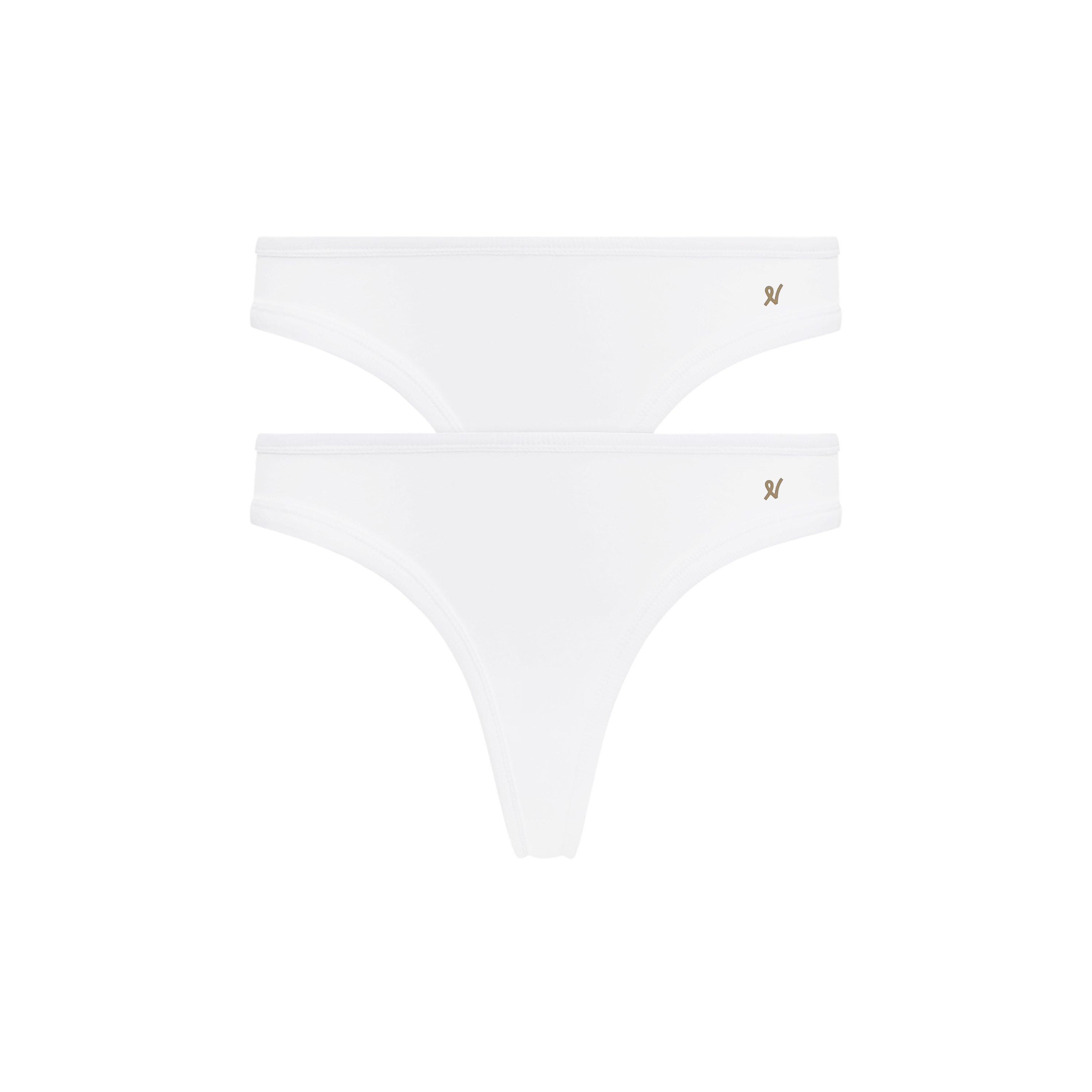 White - Nudea - DIPPED THONG 2 PACK ORGANIC COTTON - 4
