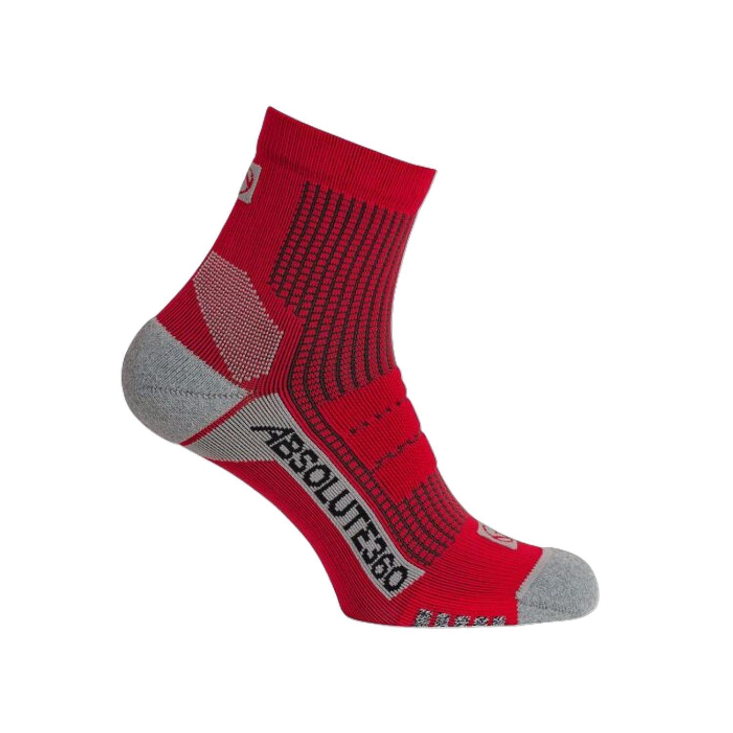 Neutral - Absolute 360 - Performance Running Socks: Quarter - Red/Grey - 1