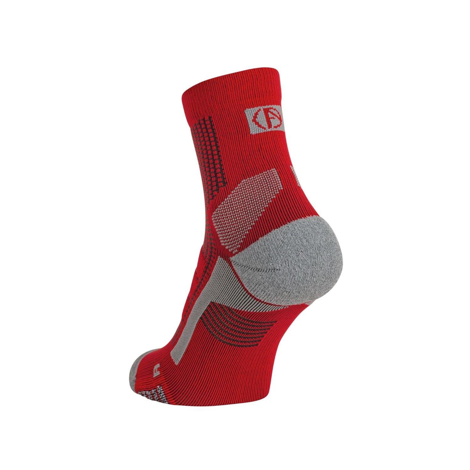 Neutral - Absolute 360 - Performance Running Socks: Quarter - Red/Grey - 3