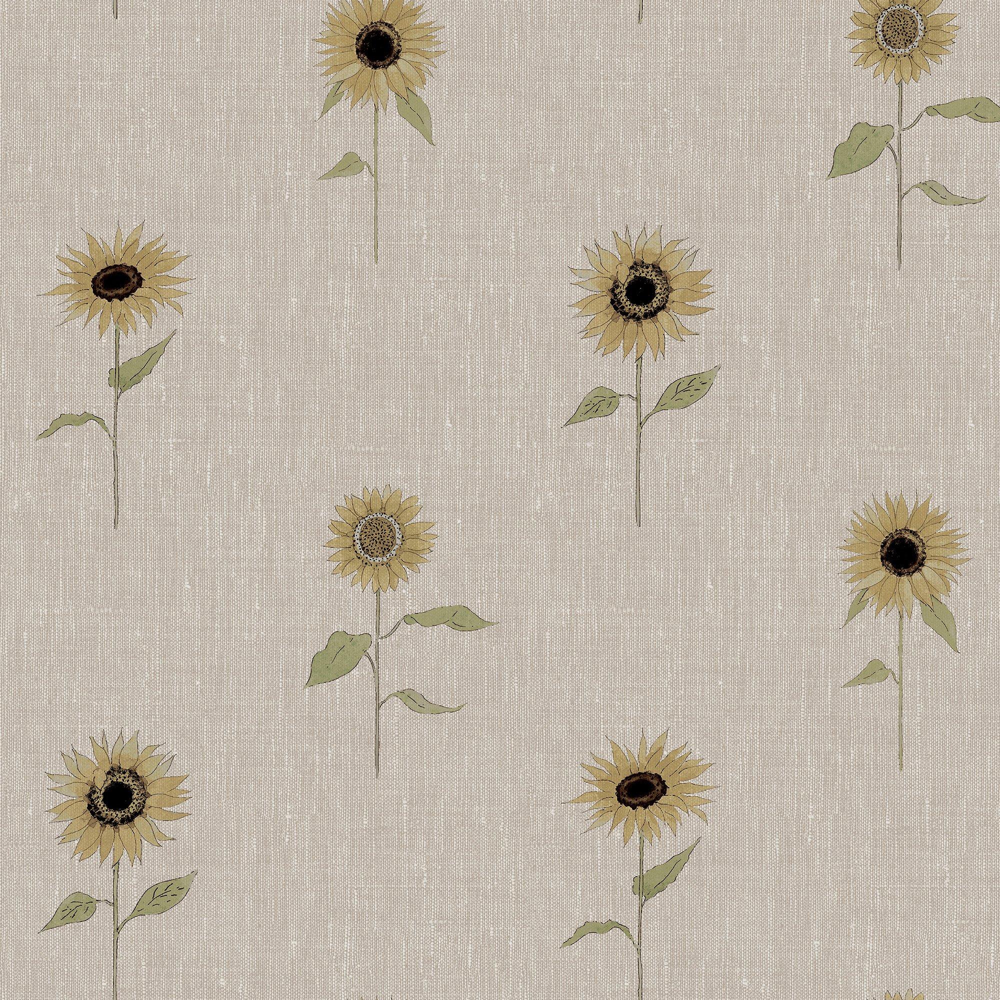 Sophie Allport  Sunflowers Woven Wicker Wallpaper - Brown