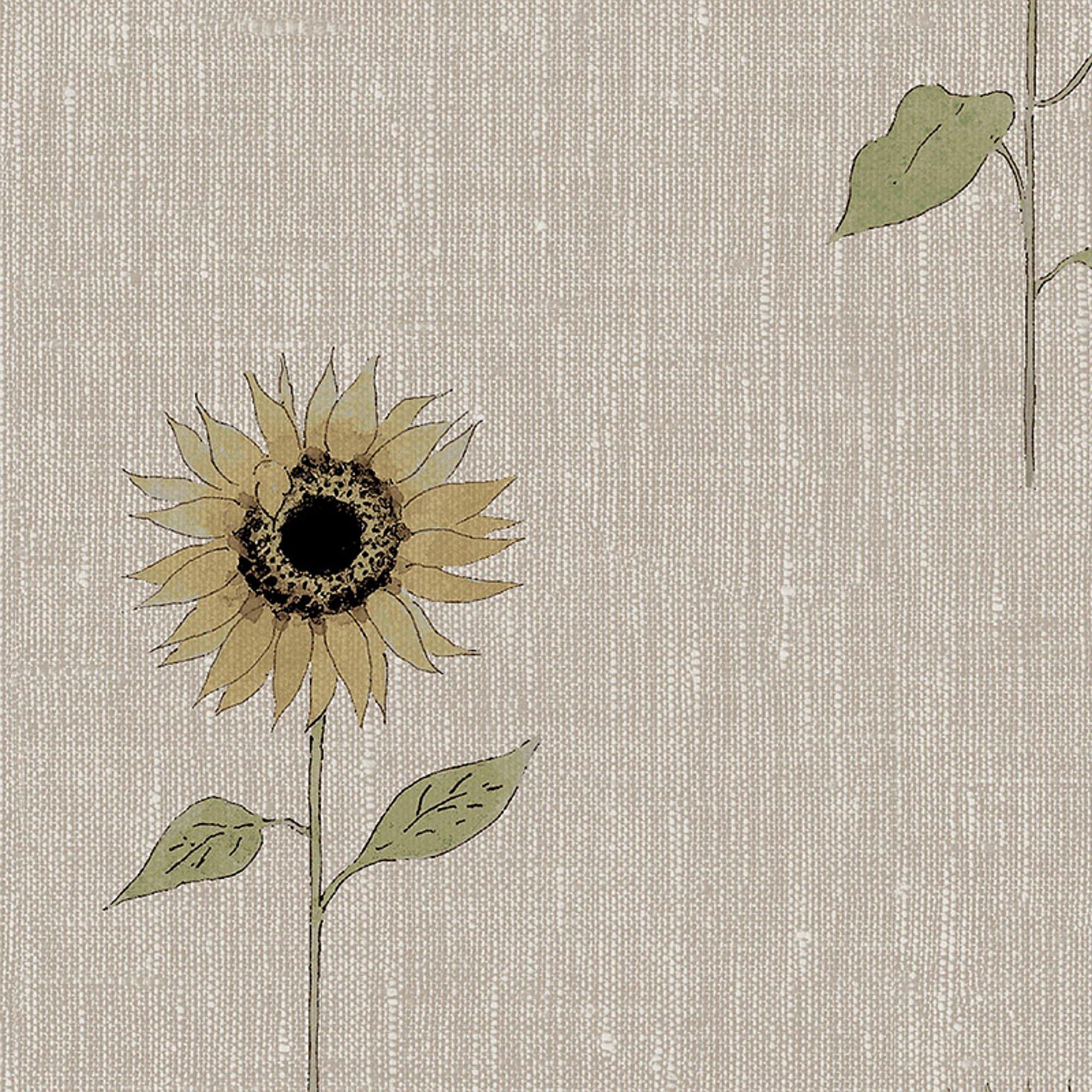 Brown - Sophie Allport - Sunflowers Woven Wicker Wallpaper - 4