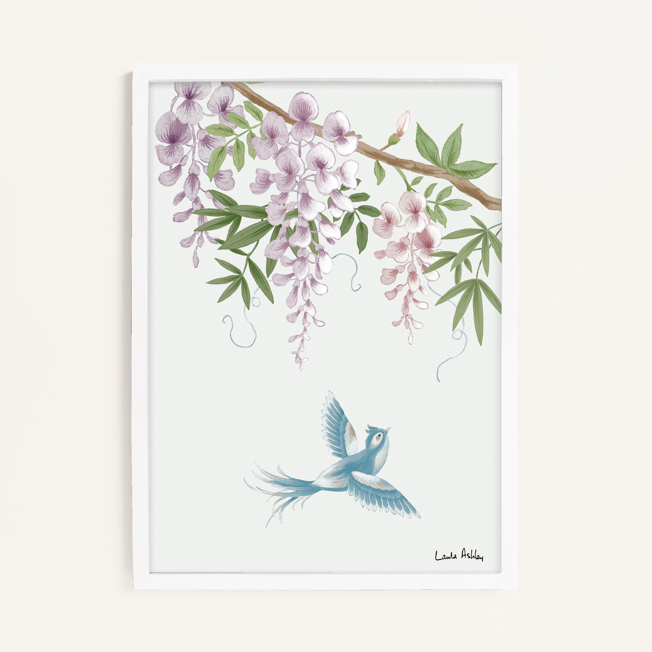 Blue - Laura Ashley - Rowsham Garden Print in a White Frame - 1