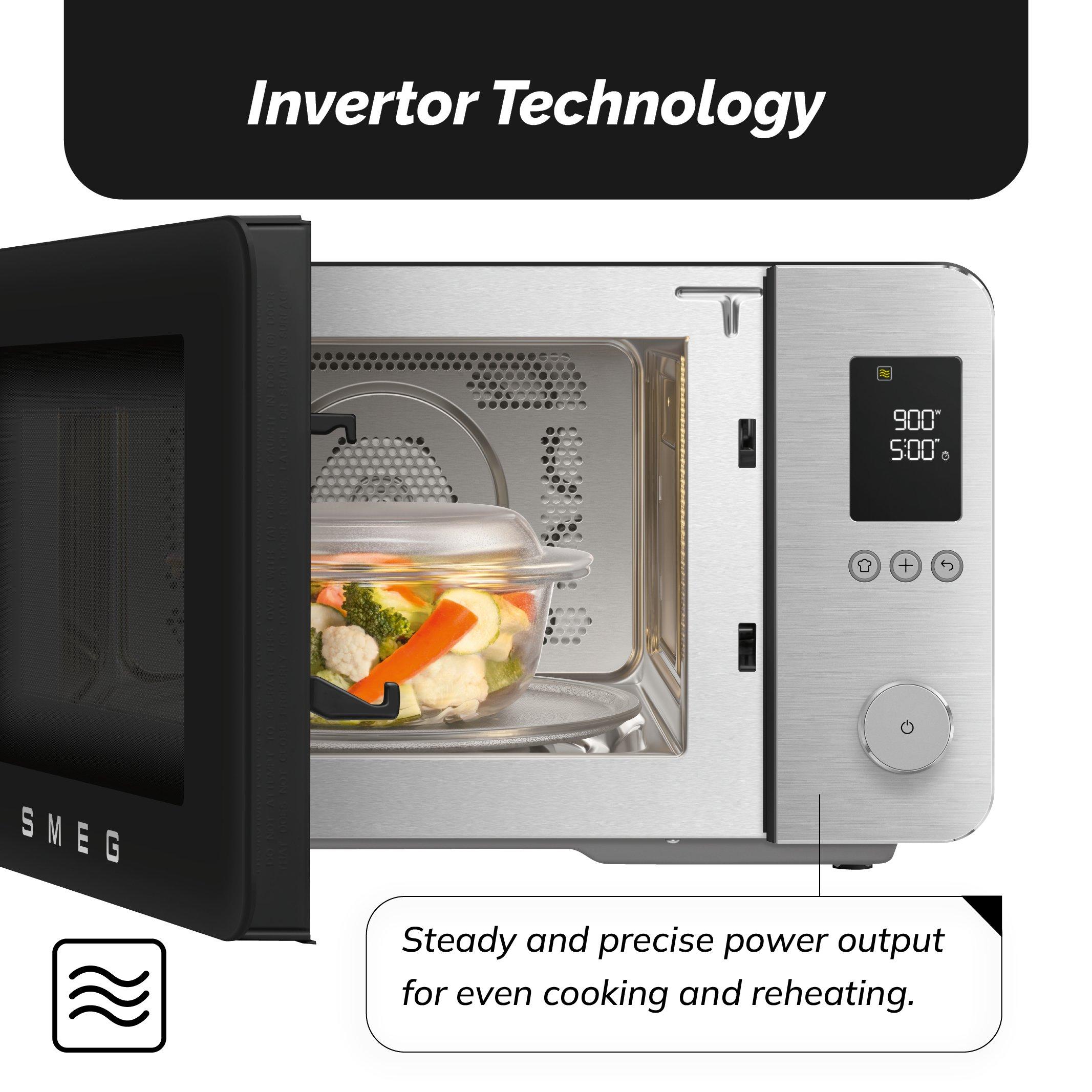 Matte Black - Smeg - Smeg 4-in-1 Microwave with Oven Air Fry & Grill - 9