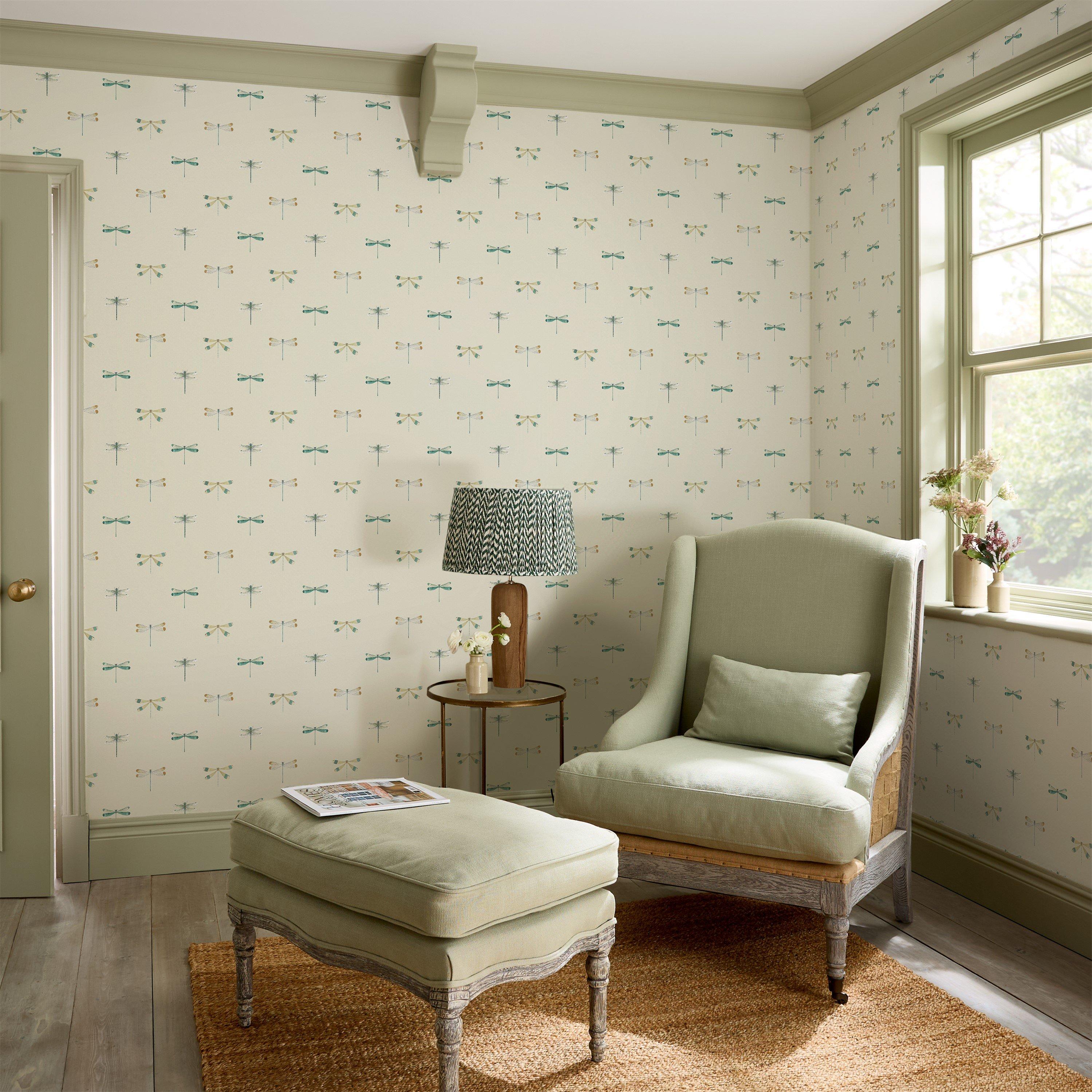 Off White - Sophie Allport - Watercolour Dragonfly Wallpaper - 2