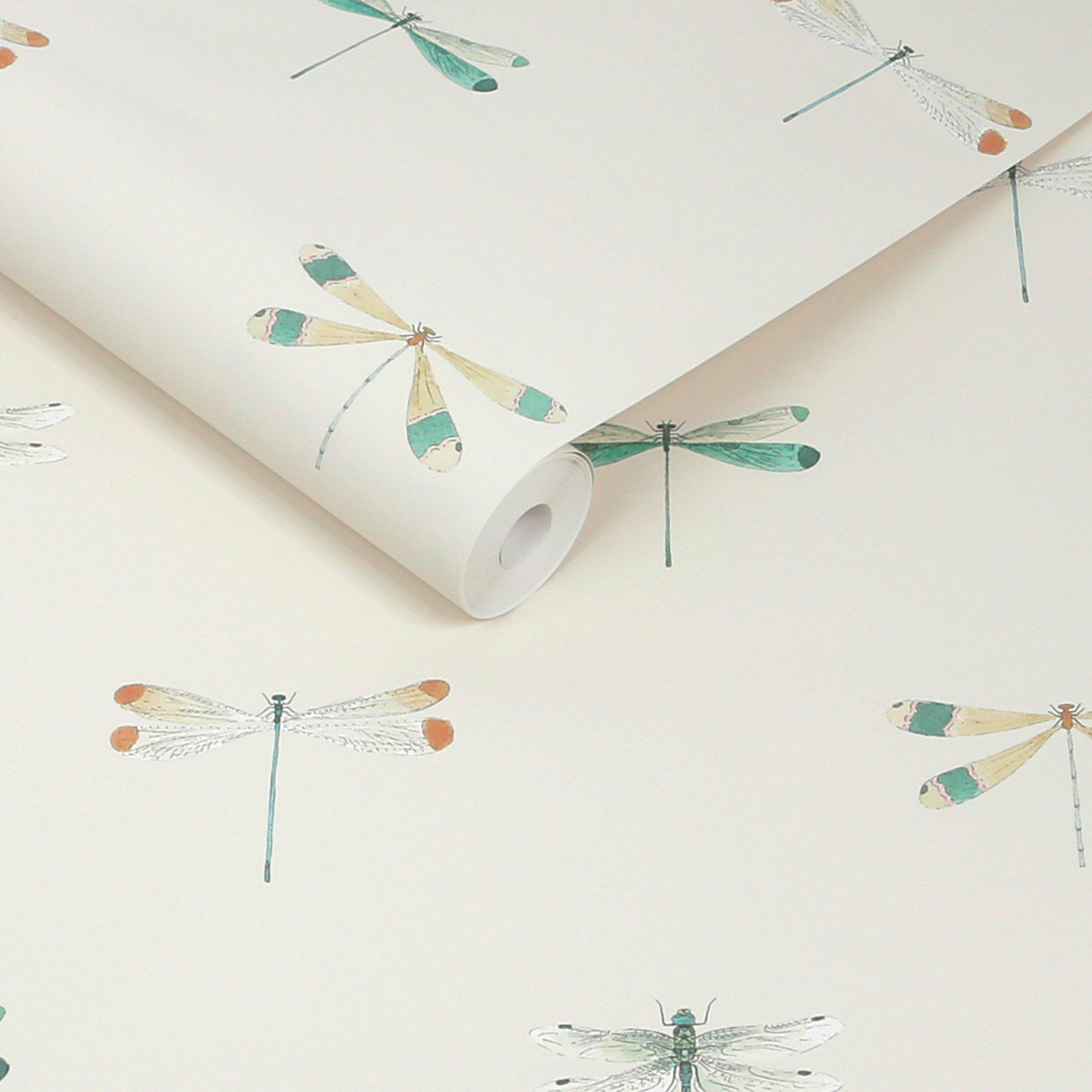 Off White - Sophie Allport - Watercolour Dragonfly Wallpaper - 3
