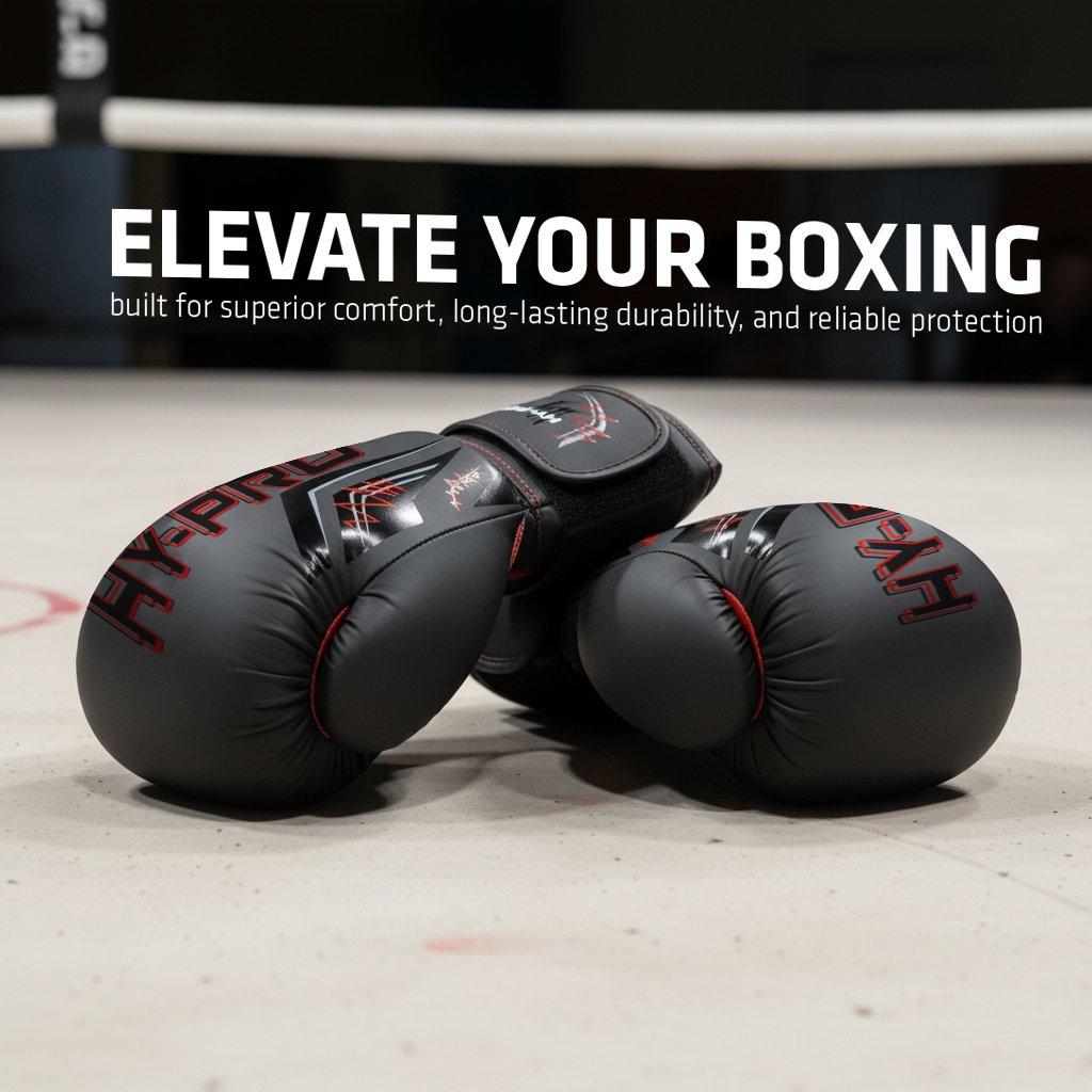 Black - Hy-Pro - Hy-Pro PU 14oz Boxing Gloves - 3