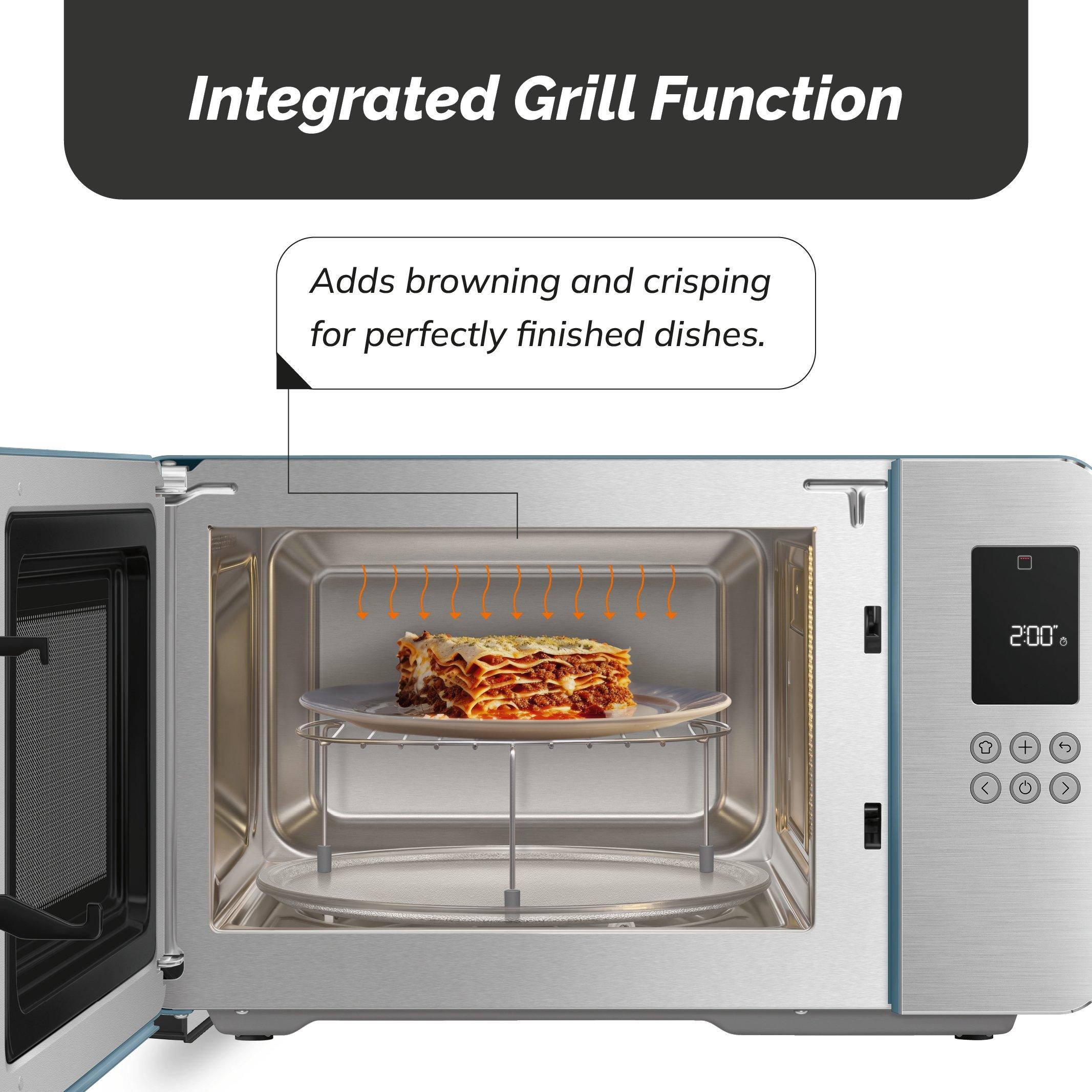 Storm Blue - Smeg - Smeg Microwave with Grill 29L 18 Pre-sets - 6