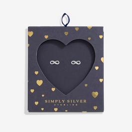Simply Silver Sterling Silver 925 Inifinity Stud Earrings - Gift