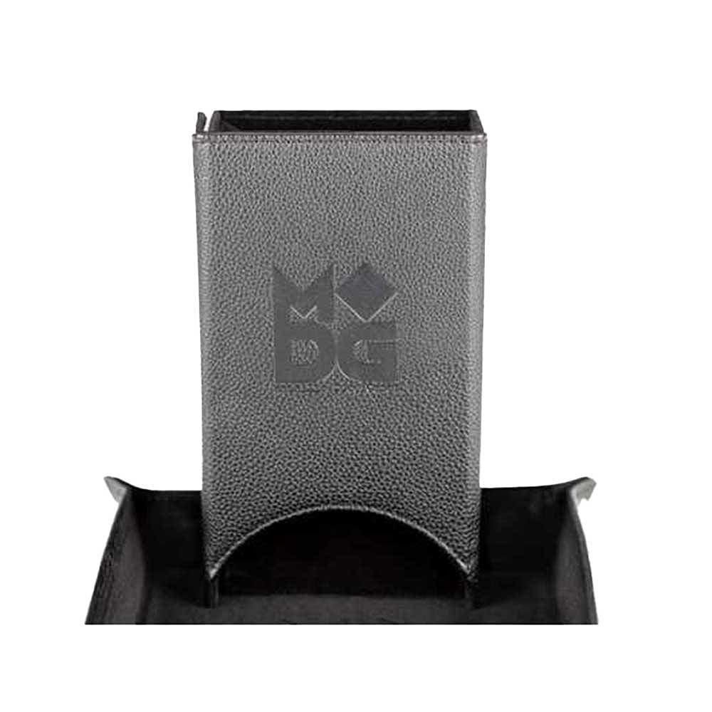 Asmodee  Fold Up Leather Dice Tower: Black - Merchandise