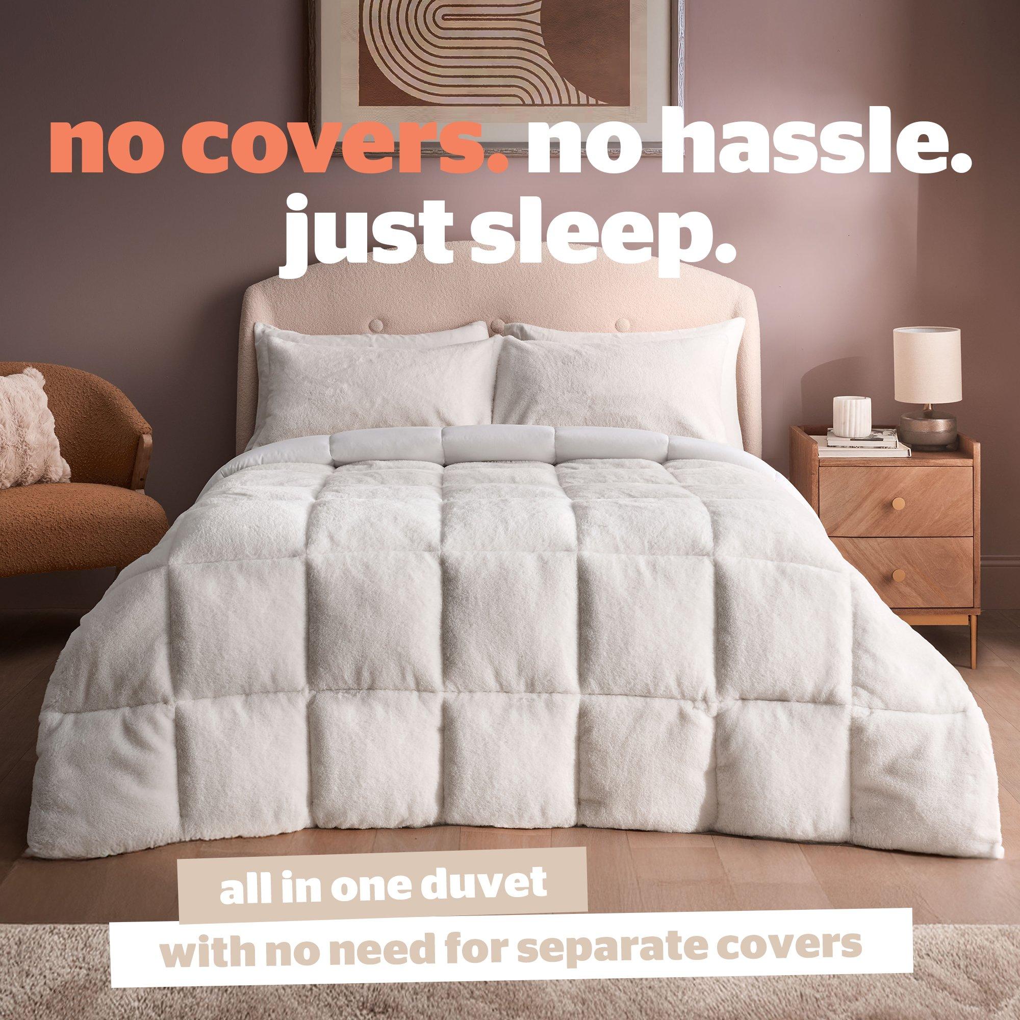 White - Silentnight - Coverless Duvet Faux Fur 10.5 Tog - 2
