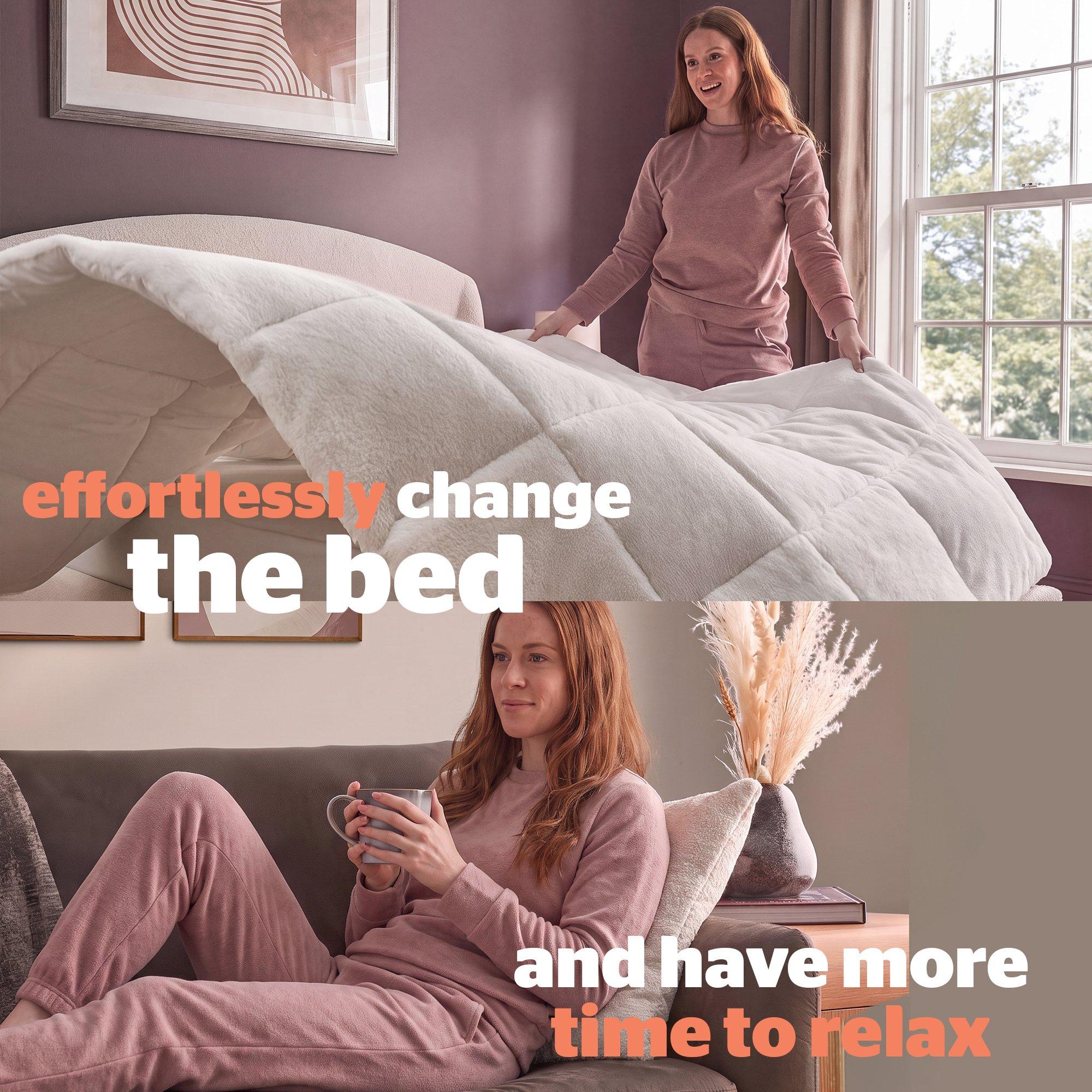 White - Silentnight - Coverless Duvet Faux Fur 10.5 Tog - 3