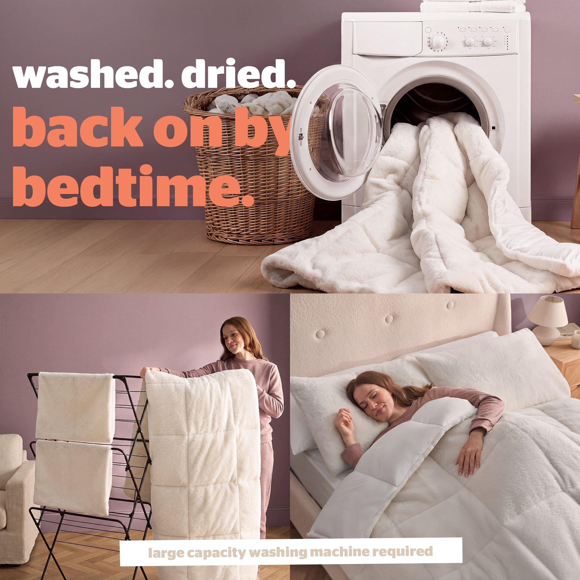 White - Silentnight - Coverless Duvet Faux Fur 10.5 Tog - 4