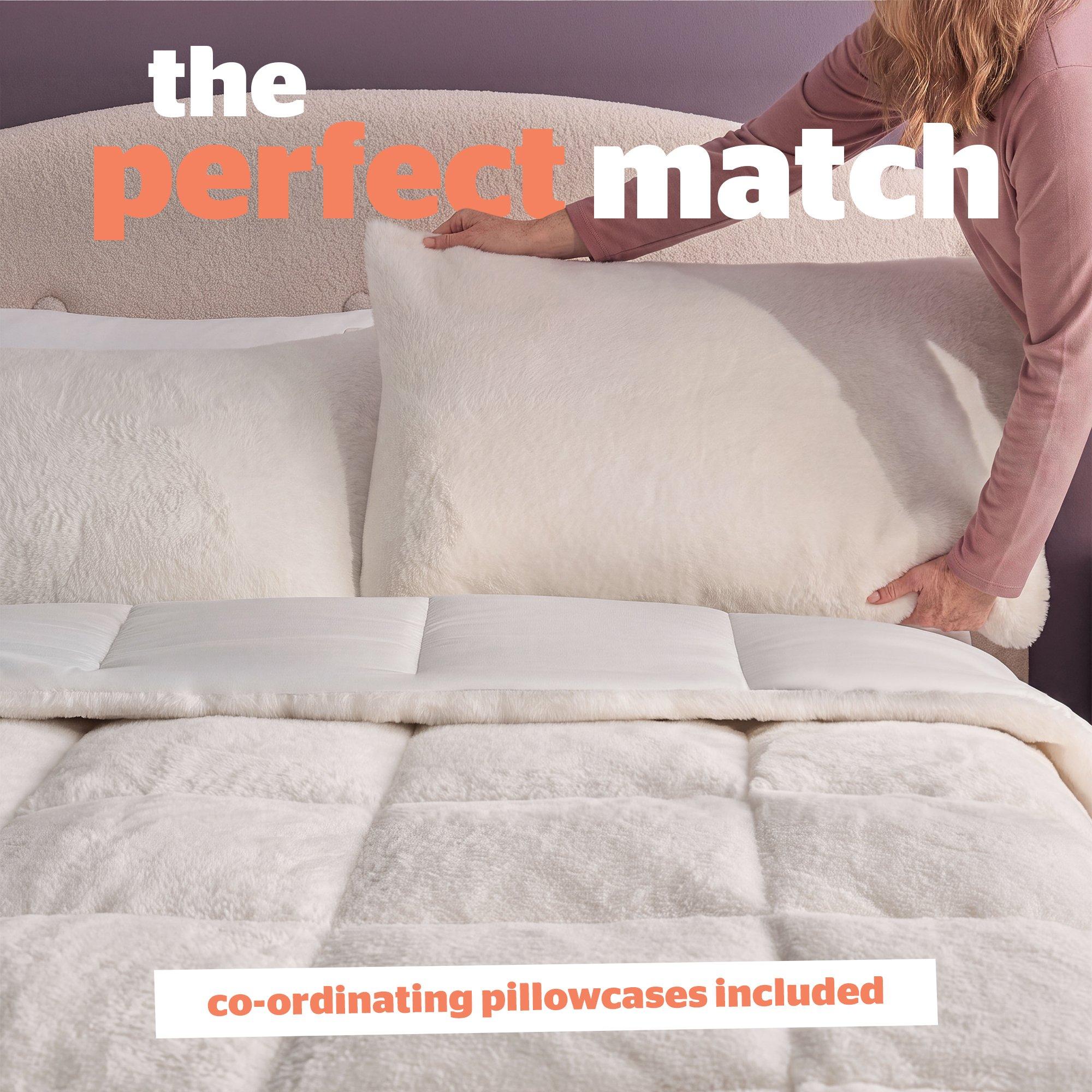White - Silentnight - Coverless Duvet Faux Fur 10.5 Tog - 7