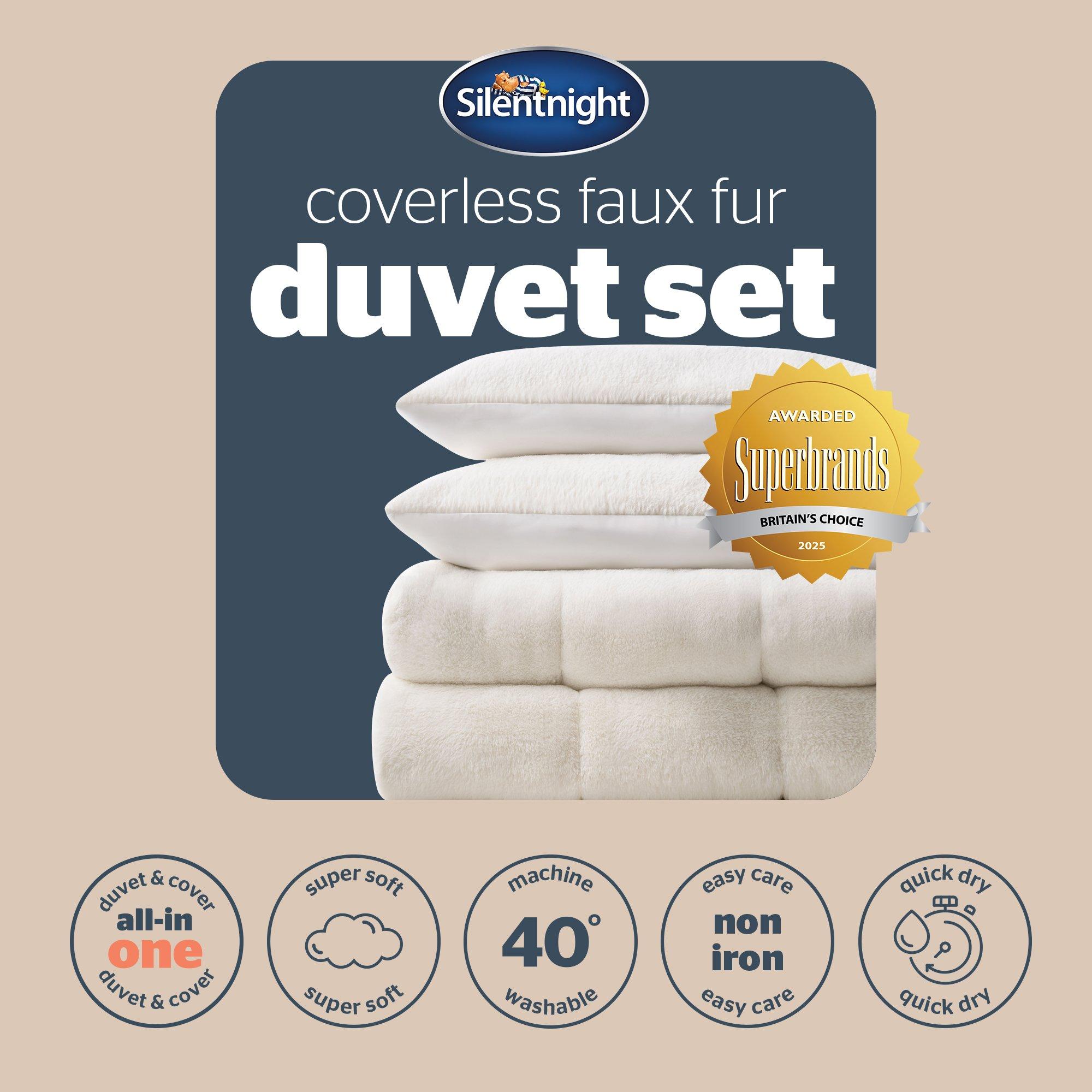 White - Silentnight - Coverless Duvet Faux Fur 10.5 Tog - 9