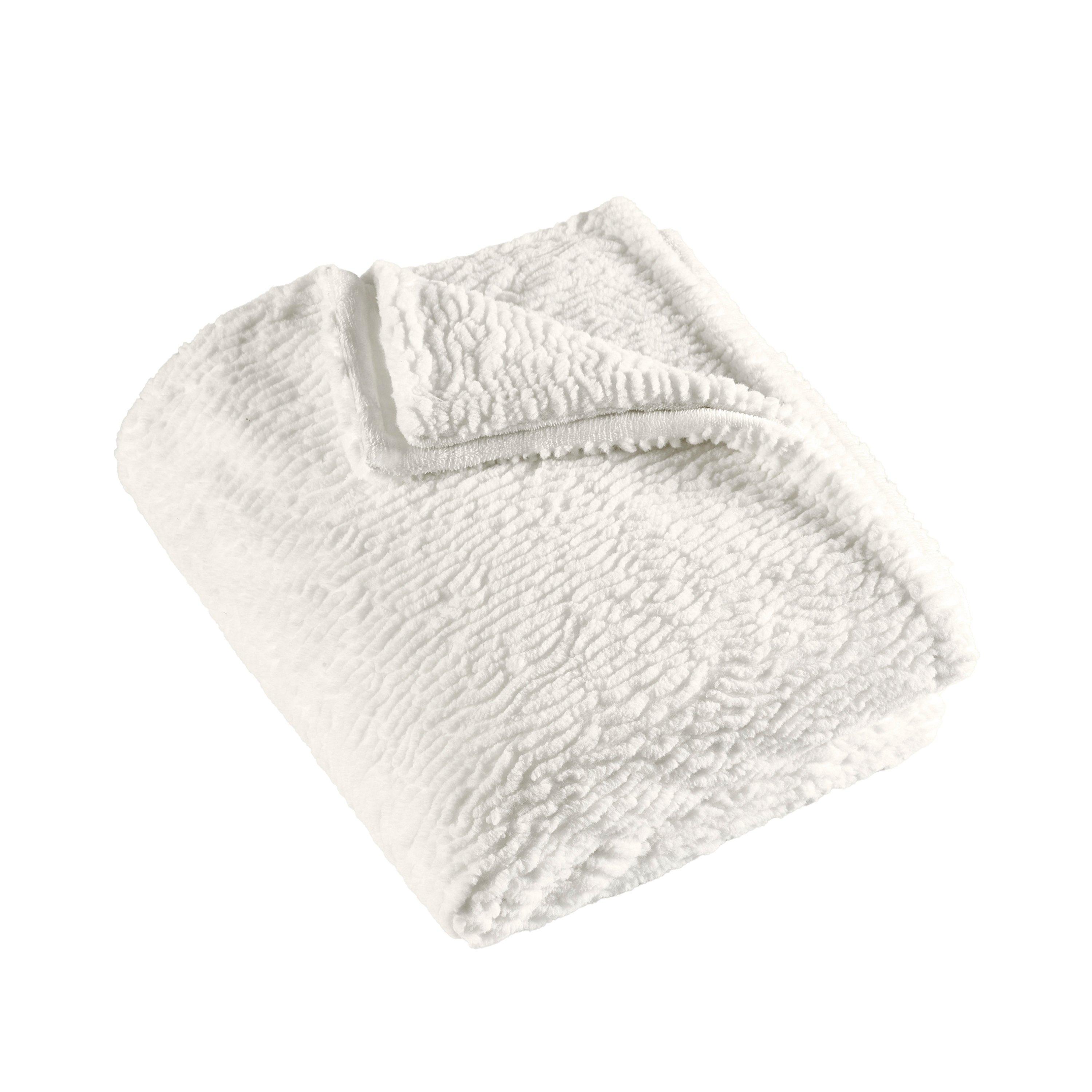 Cream - Catherine Lansfield - Textu Wave Faux Fur Blanket Throw - 4