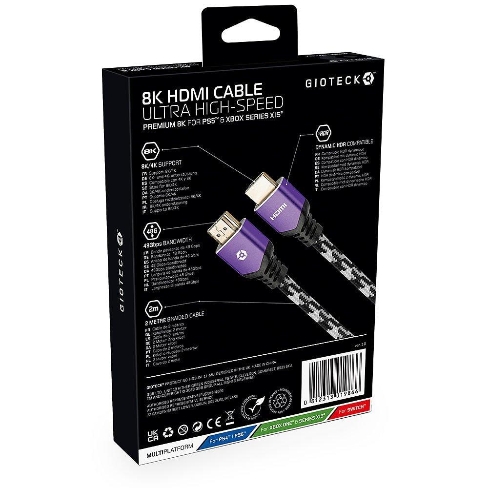Multi Format - Gioteck - 8K HDMI Cable for PS5 and Xbox Series X/S - 2