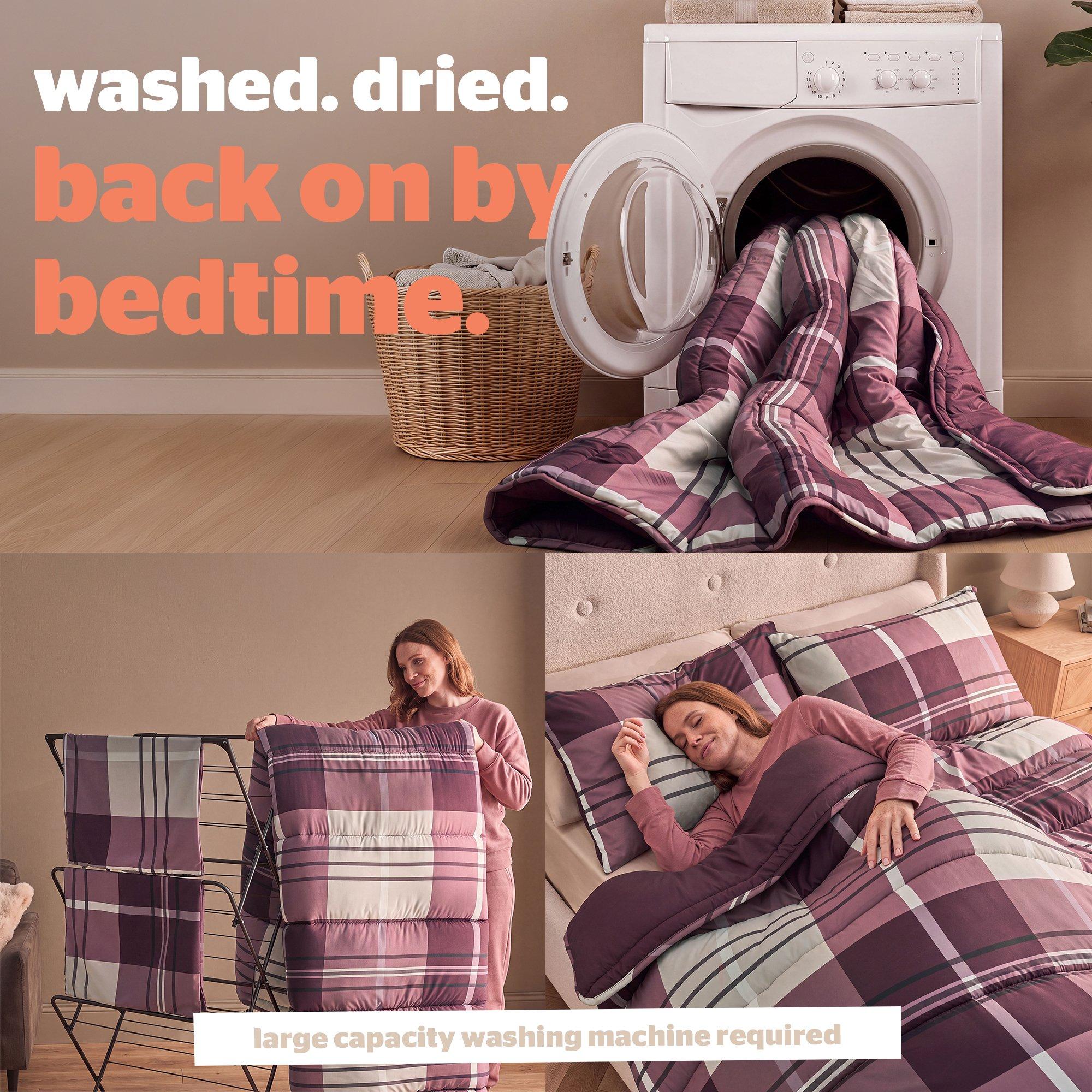 Berry - Silentnight - Coverless Duvet Printed Check 10.5 Tog - 4