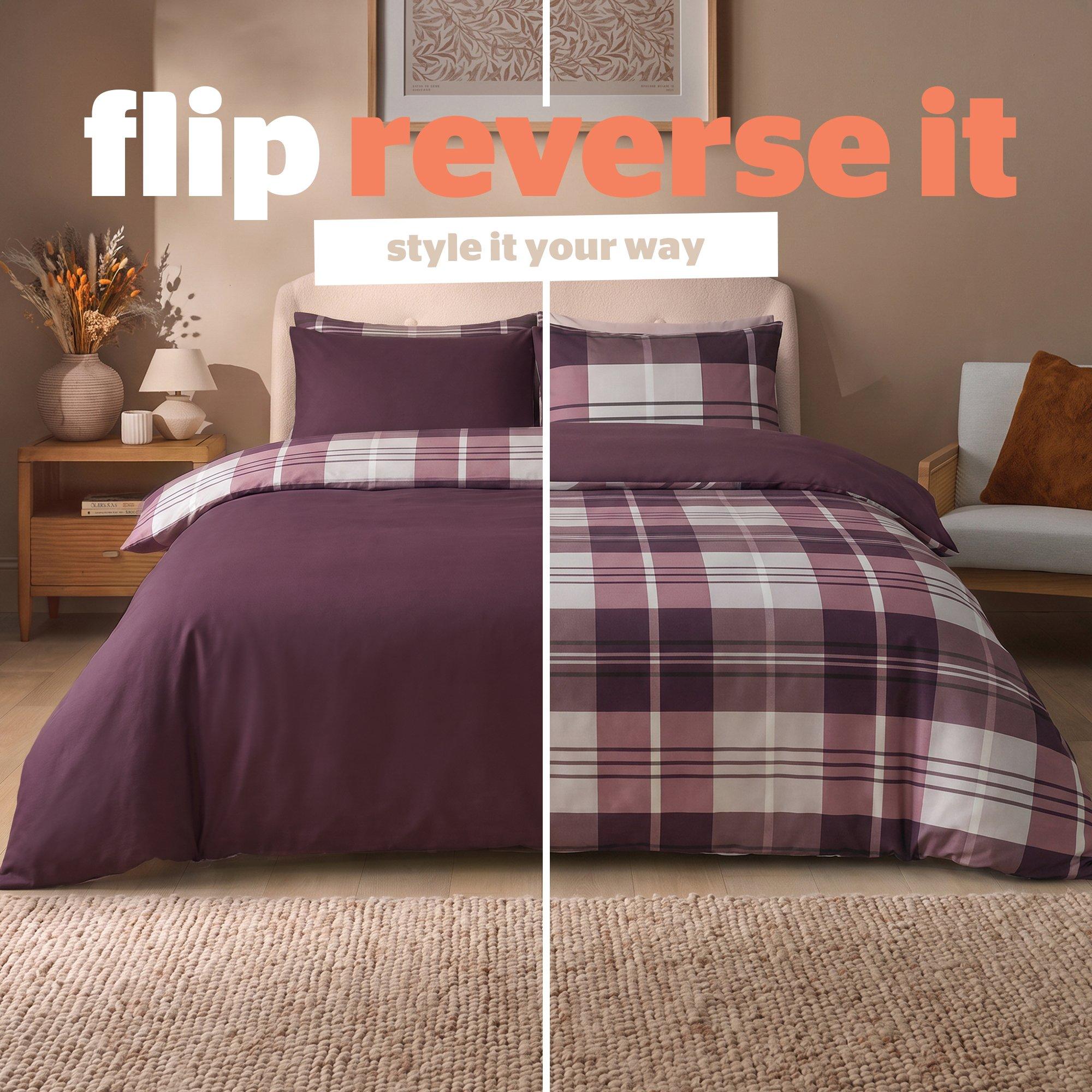 Berry - Silentnight - Coverless Duvet Printed Check 10.5 Tog - 6