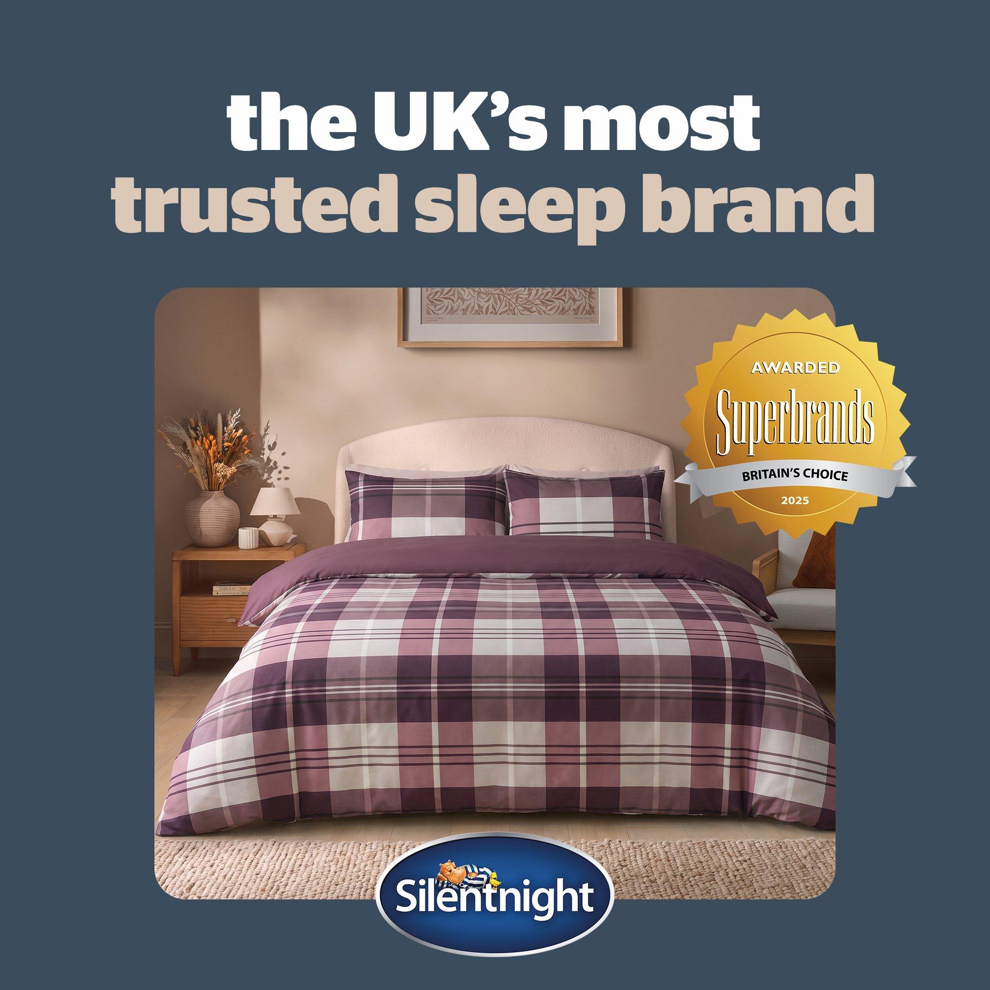 Berry - Silentnight - Coverless Duvet Printed Check 10.5 Tog - 8
