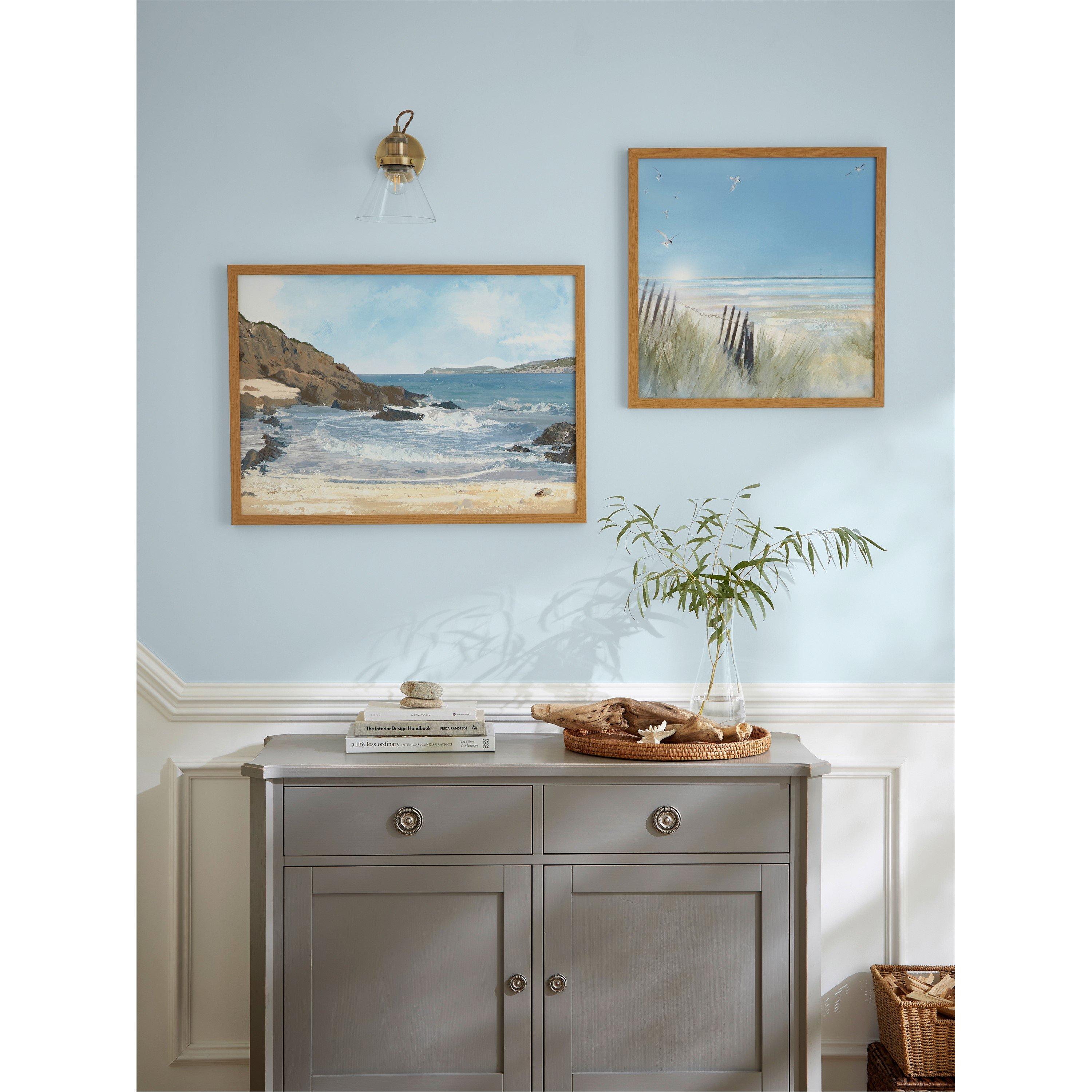 Blue - Laura Ashley - Beach Walk Print in a Wood Frame - 2
