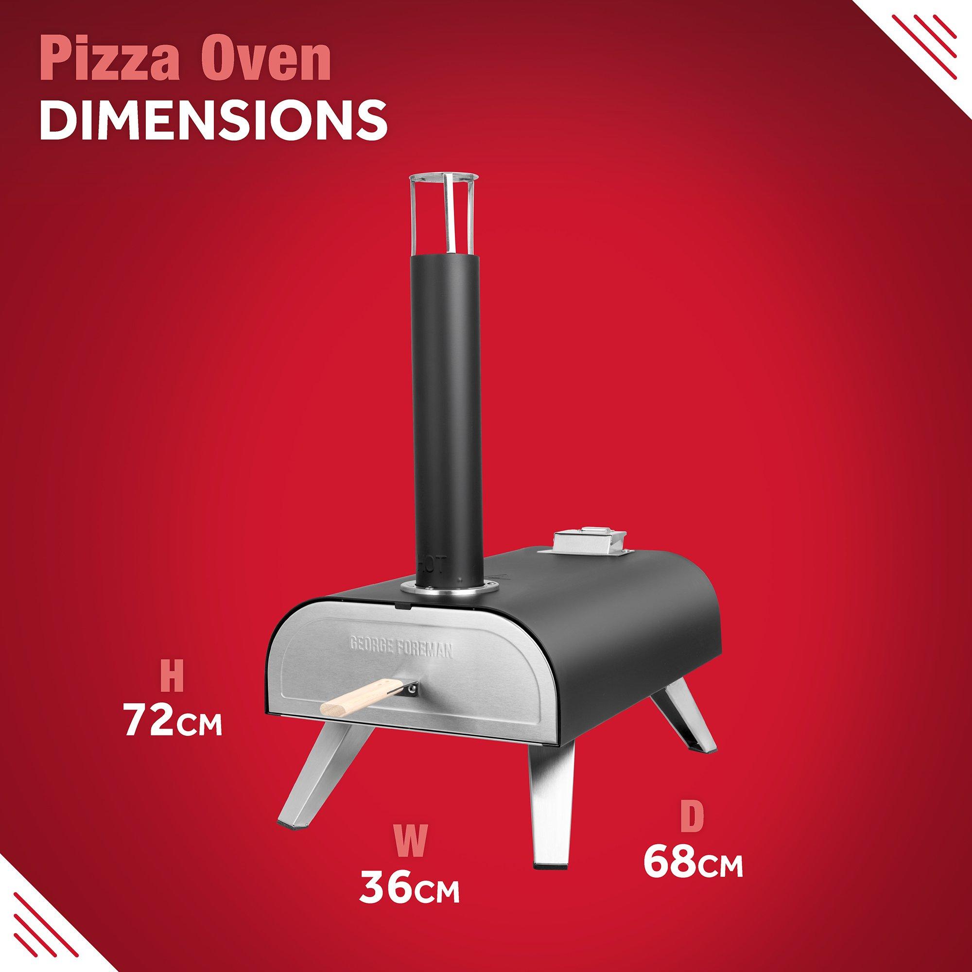 Black - George Foreman - GFDFPO2BPC 12 Multi-Fuel Powered Pizza Oven - 2