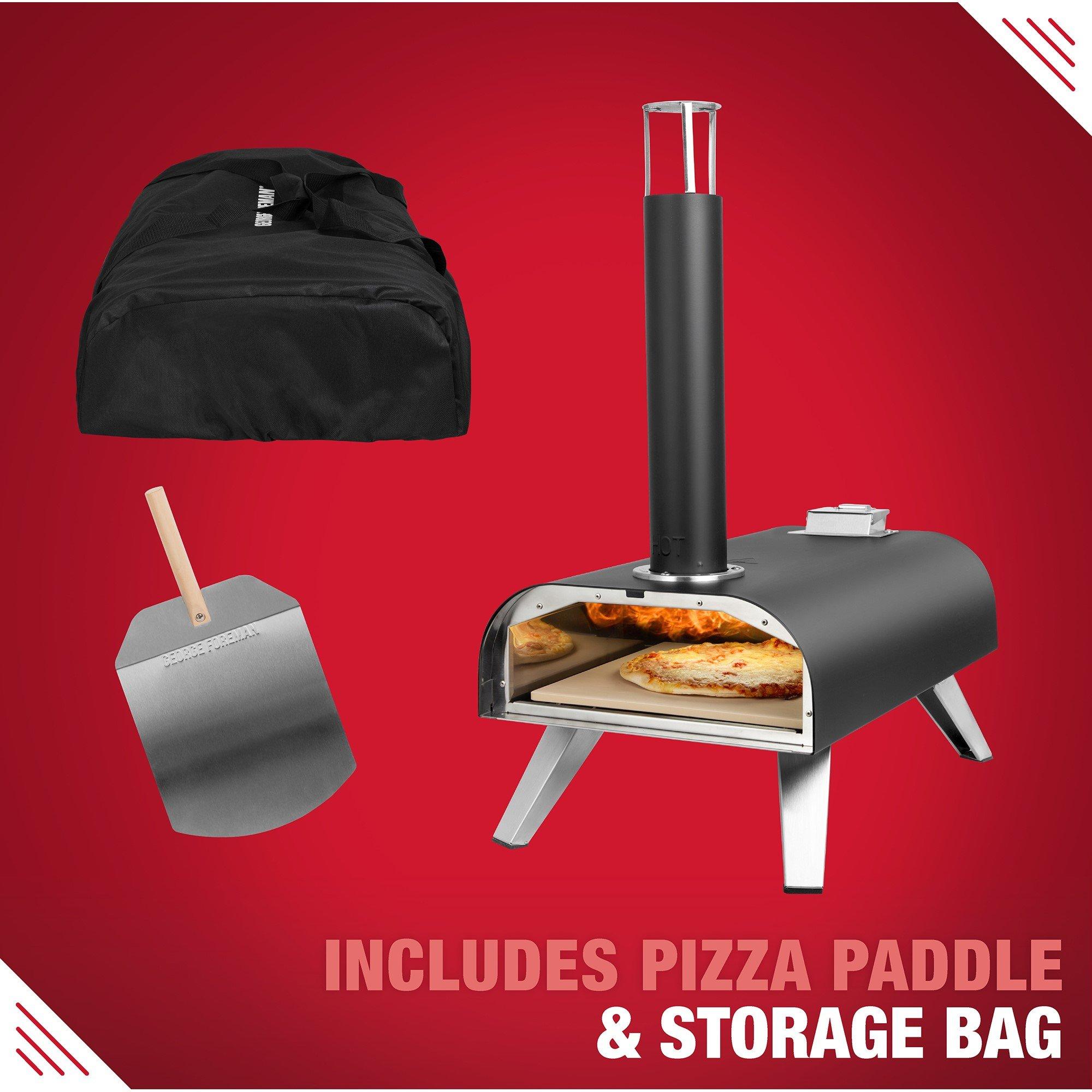 Black - George Foreman - GFDFPO2BPC 12 Multi-Fuel Powered Pizza Oven - 3