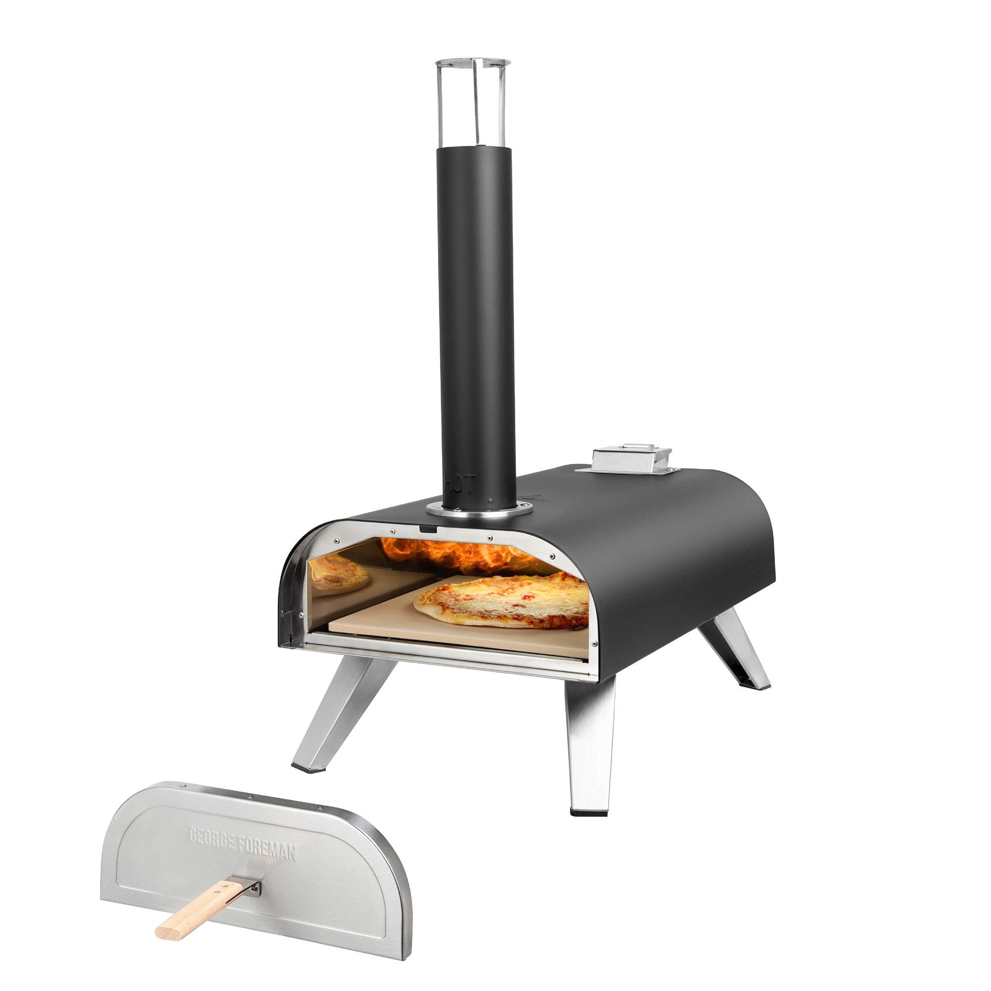 Black - George Foreman - GFDFPO2BPC 12 Multi-Fuel Powered Pizza Oven - 4