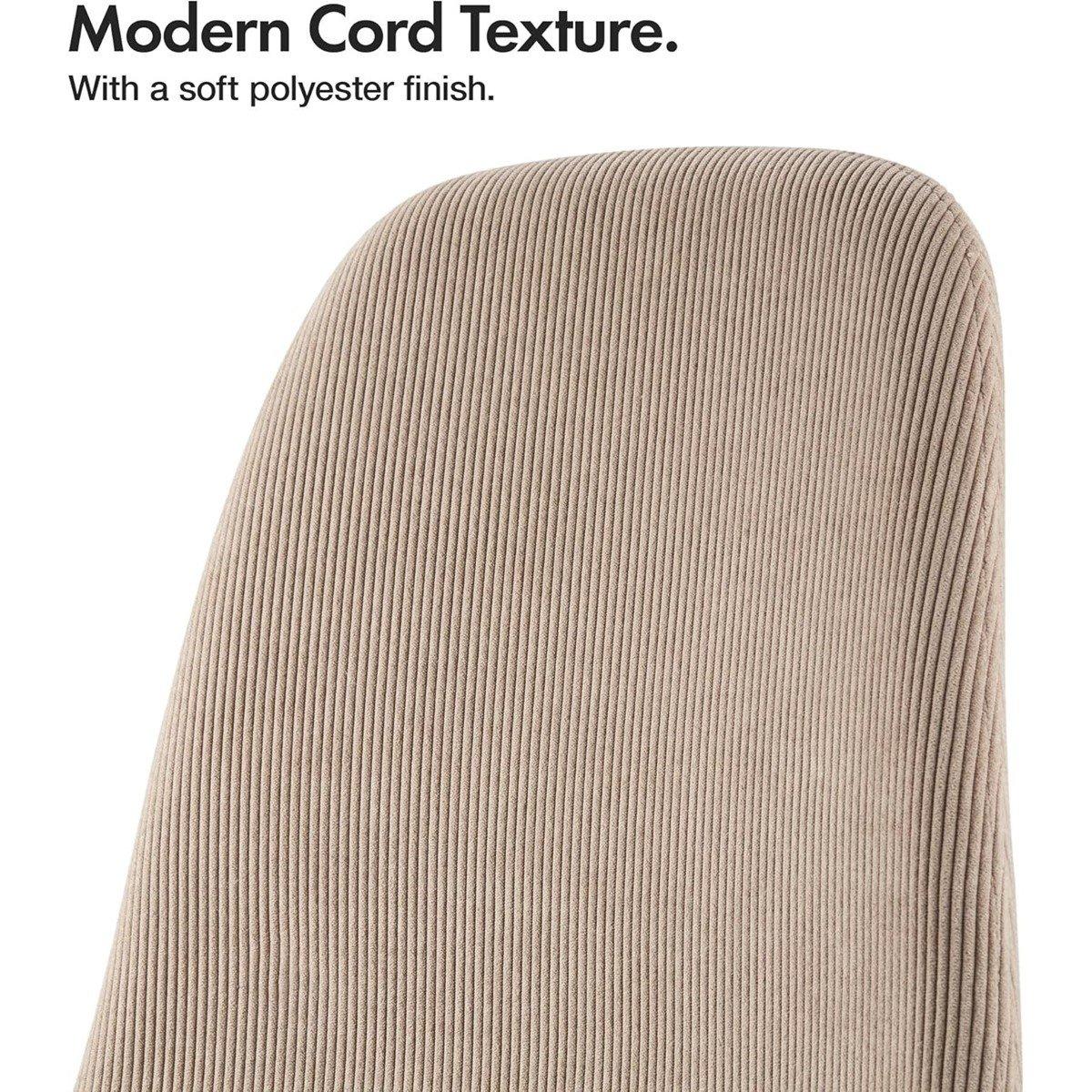 Beige - VonHaus - Cavell Greige Set of 2 Dining Chairs - 6