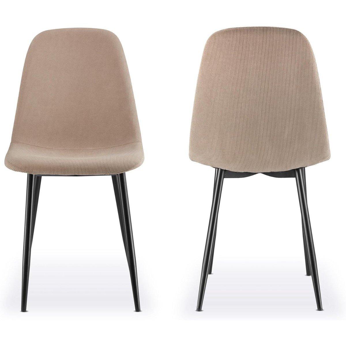Beige - VonHaus - Cavell Greige Set of 2 Dining Chairs - 7