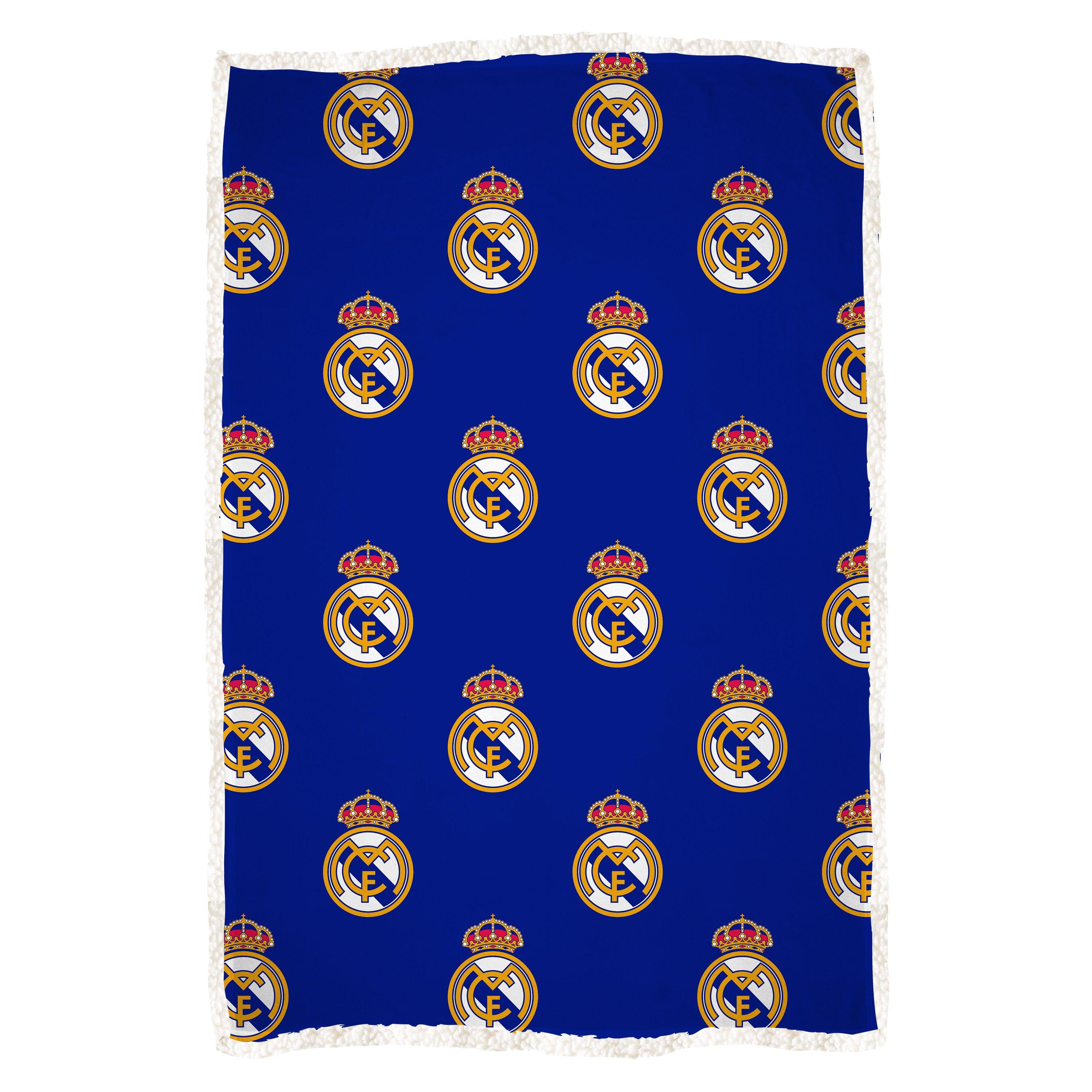 Blue - Real Madrid FC - Real Madrid Score Sherpa Back Fleece Blanket - 1