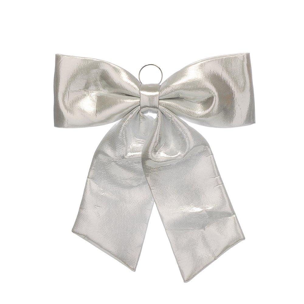 White - Something Different - 60cm Silver Metallic Fabric Bow
