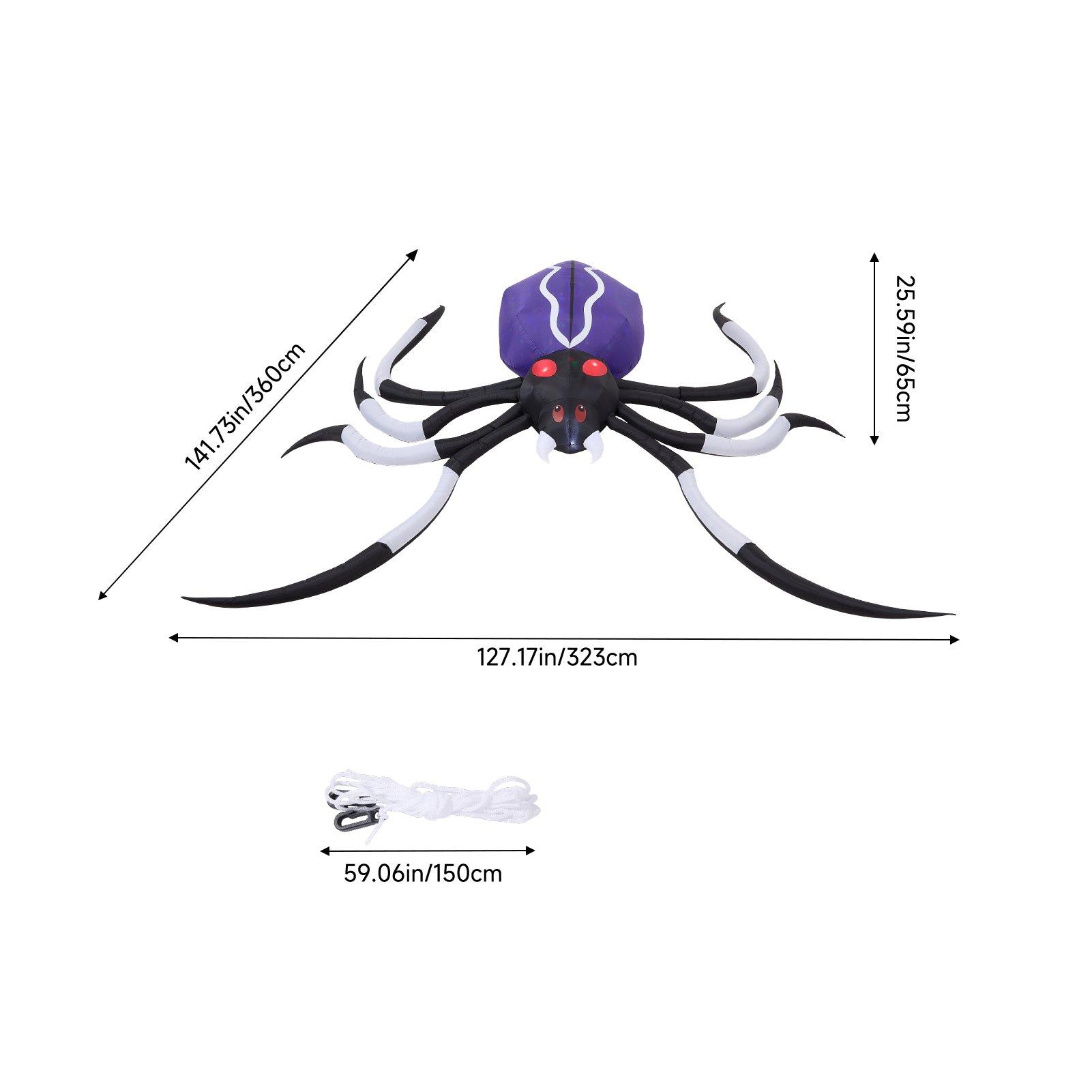 Multi - LIFE IDEAS - 11 FT Halloween Inflatable Giant Spider - 2