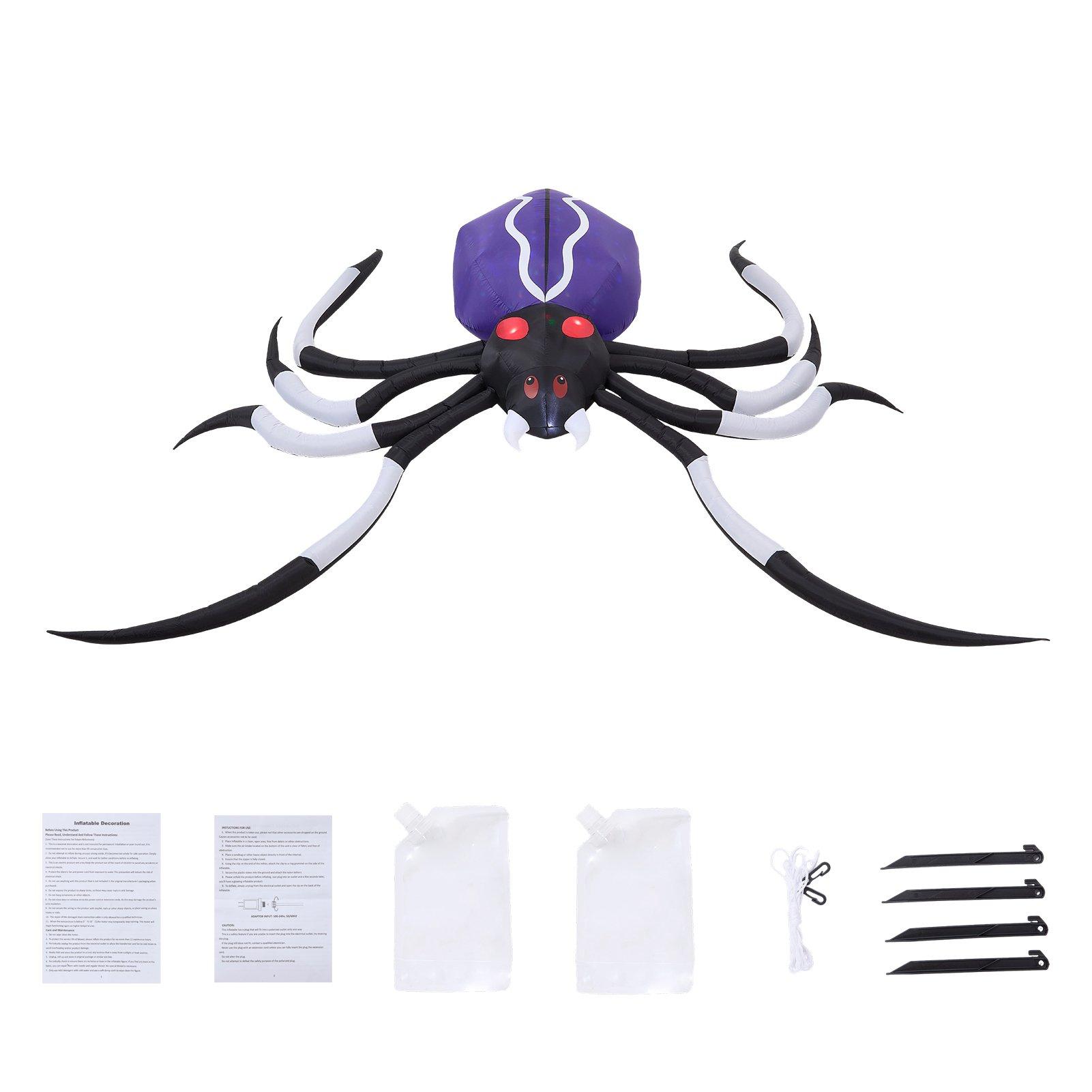 Multi - LIFE IDEAS - 11 FT Halloween Inflatable Giant Spider - 9