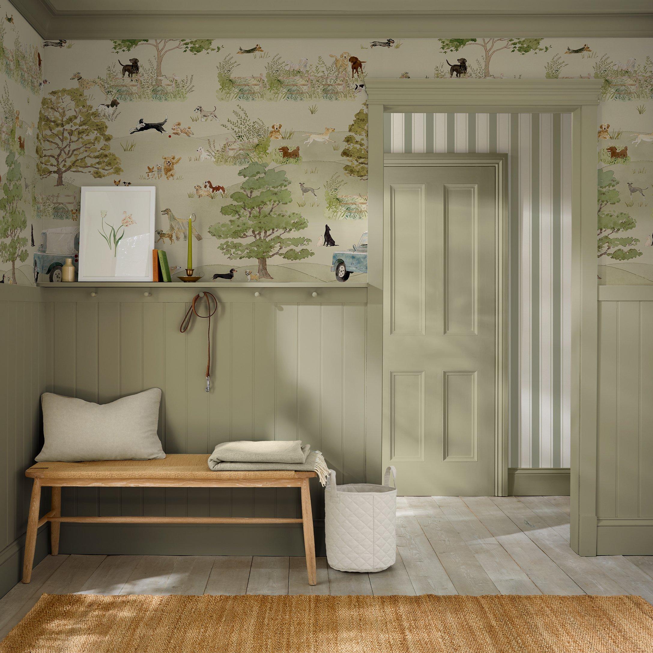 Hambleton Sage - Sophie Allport - Dog Walking Hambleton Sage Fixed Size Mural - 2