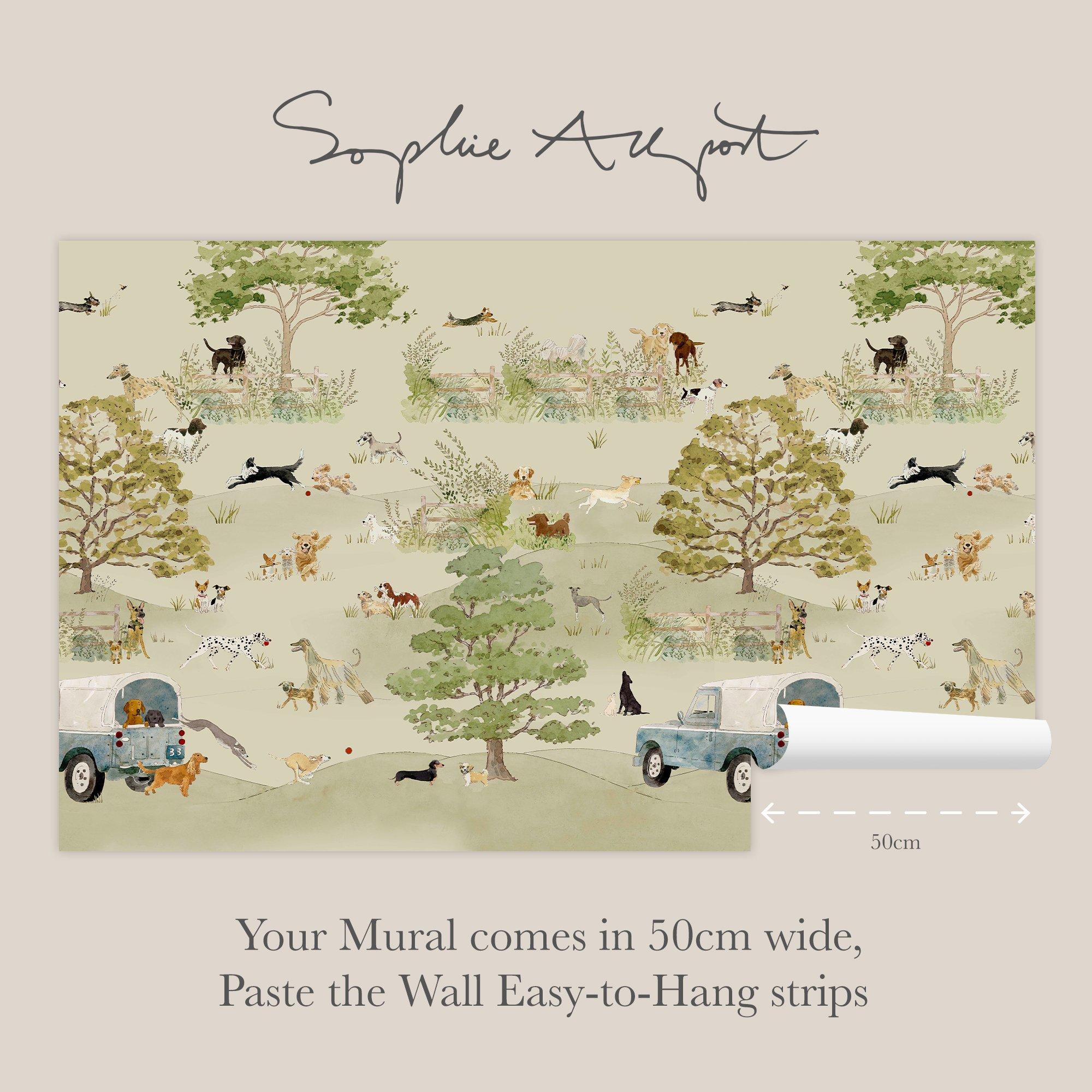 Hambleton Sage - Sophie Allport - Dog Walking Hambleton Sage Fixed Size Mural - 3